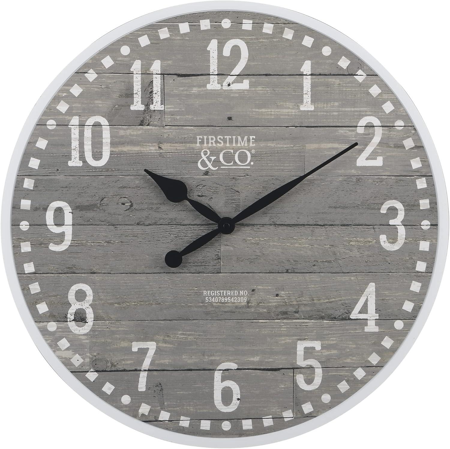 FirsTime & Co. Gray Arlo Wall Clock, Farmhouse, Analog, 20 x 2 x 20 in