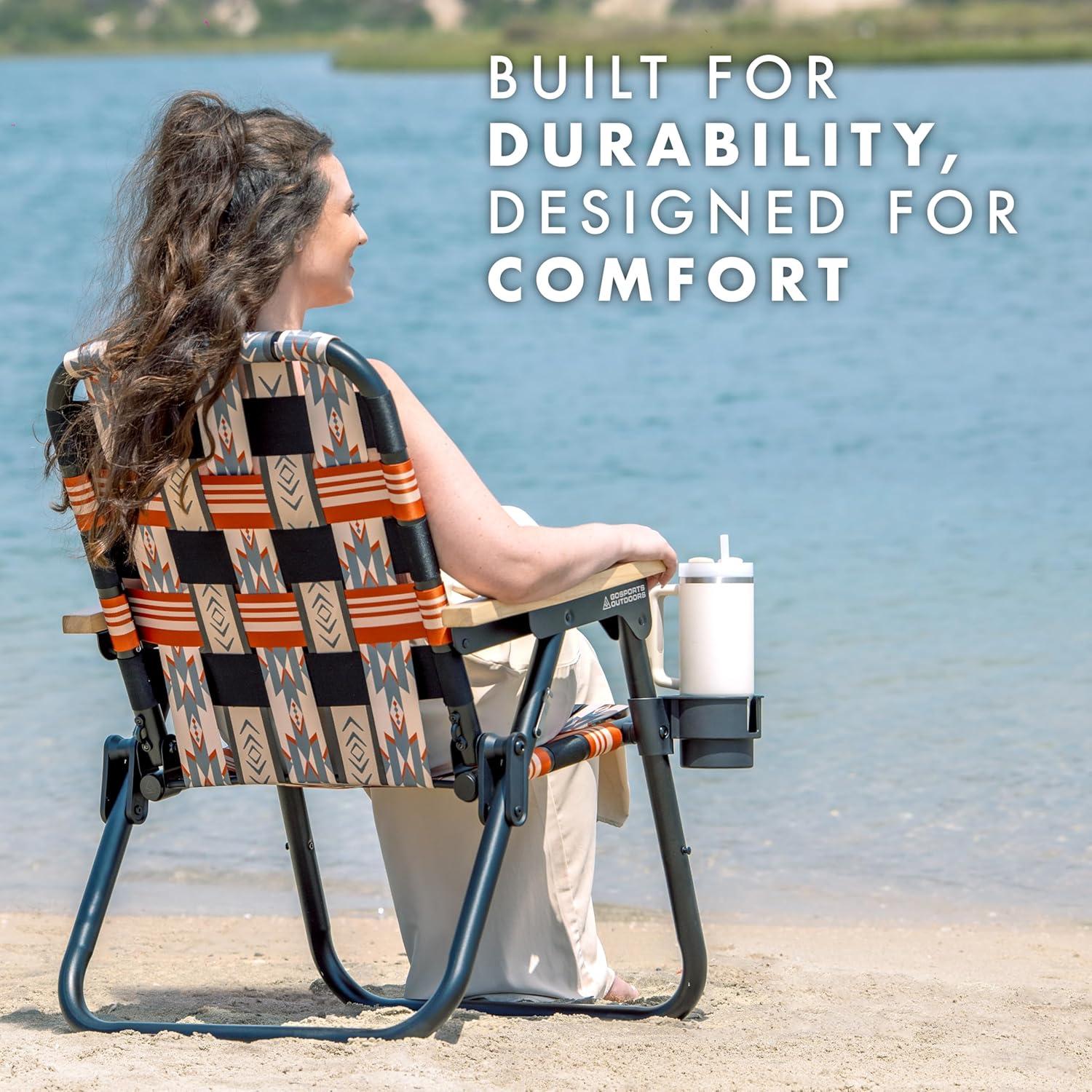 GoSports GoSports Outdoors WOVN Premium Beach & Camping Chair - Folding Backpack Chair for Adults - MESA