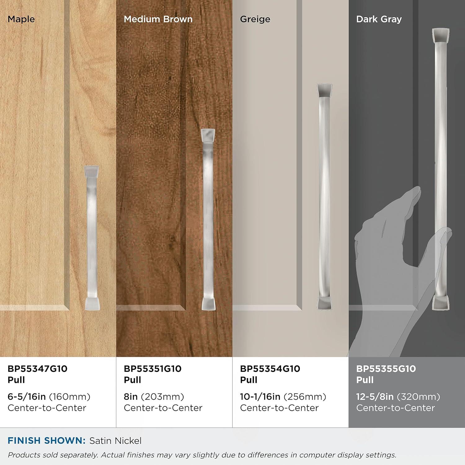 Amerock Revitalize 12-5/8 inch (320mm) Center-to-Center Satin Nickel Cabinet Pull