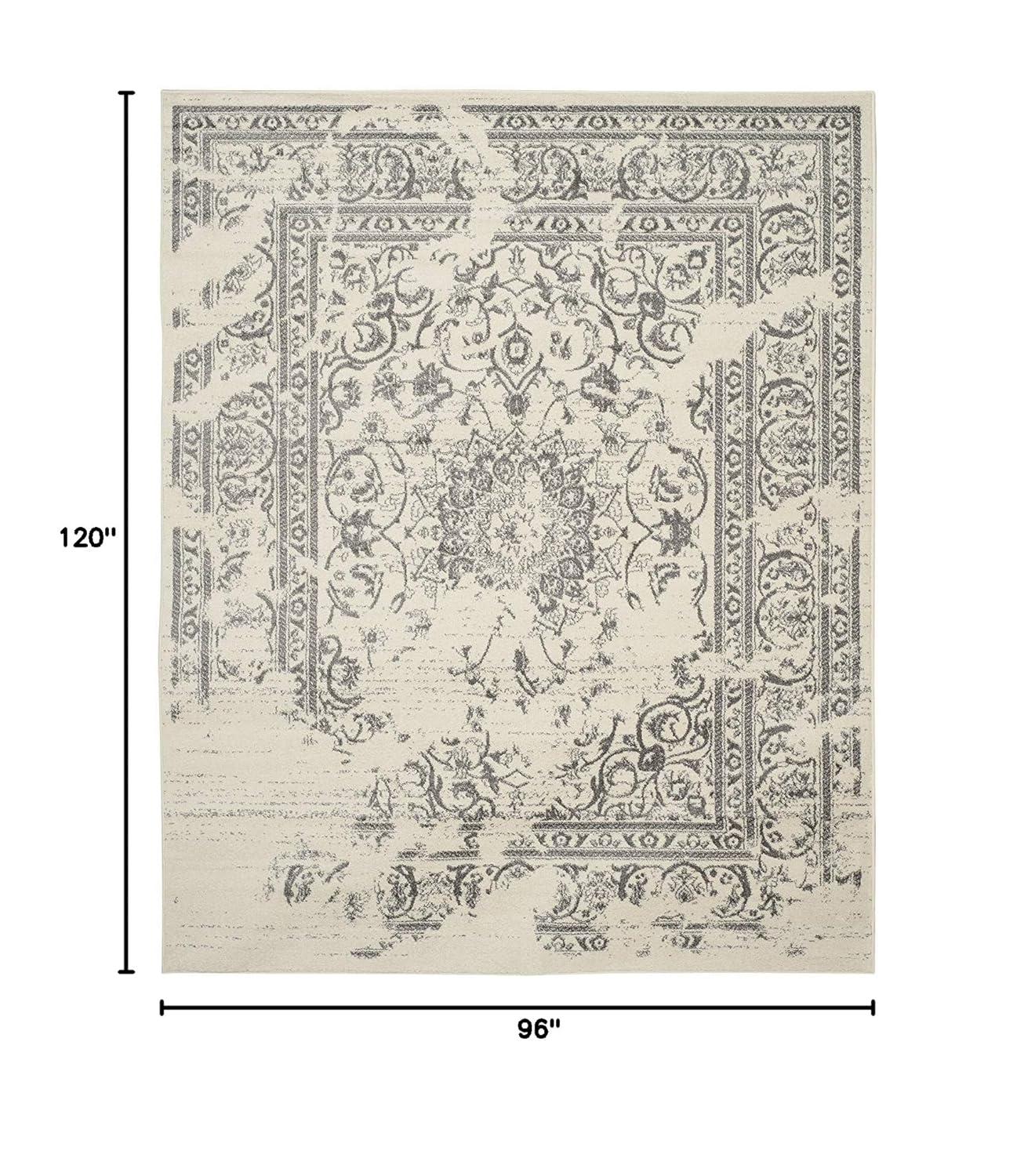 Adirondack ADR101 Power Loomed Area Rug - Ivory/Silver - 8'x10' - Safavieh.