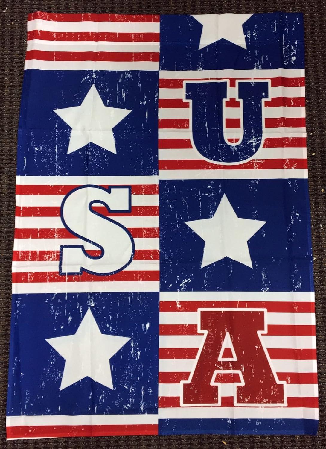 Darice 28x40 Red White and Blue USA Stars Patriotic House Flag Banner 4th of July