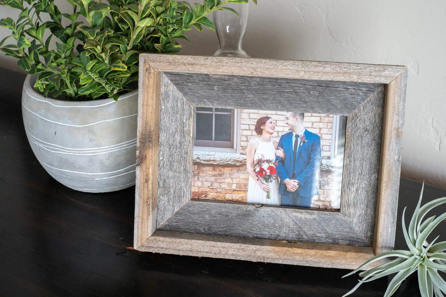 Rustic Farmhouse Open Artisan Series 11" x 14" Weathered Gray Wood Picture Frame (Frame Only)