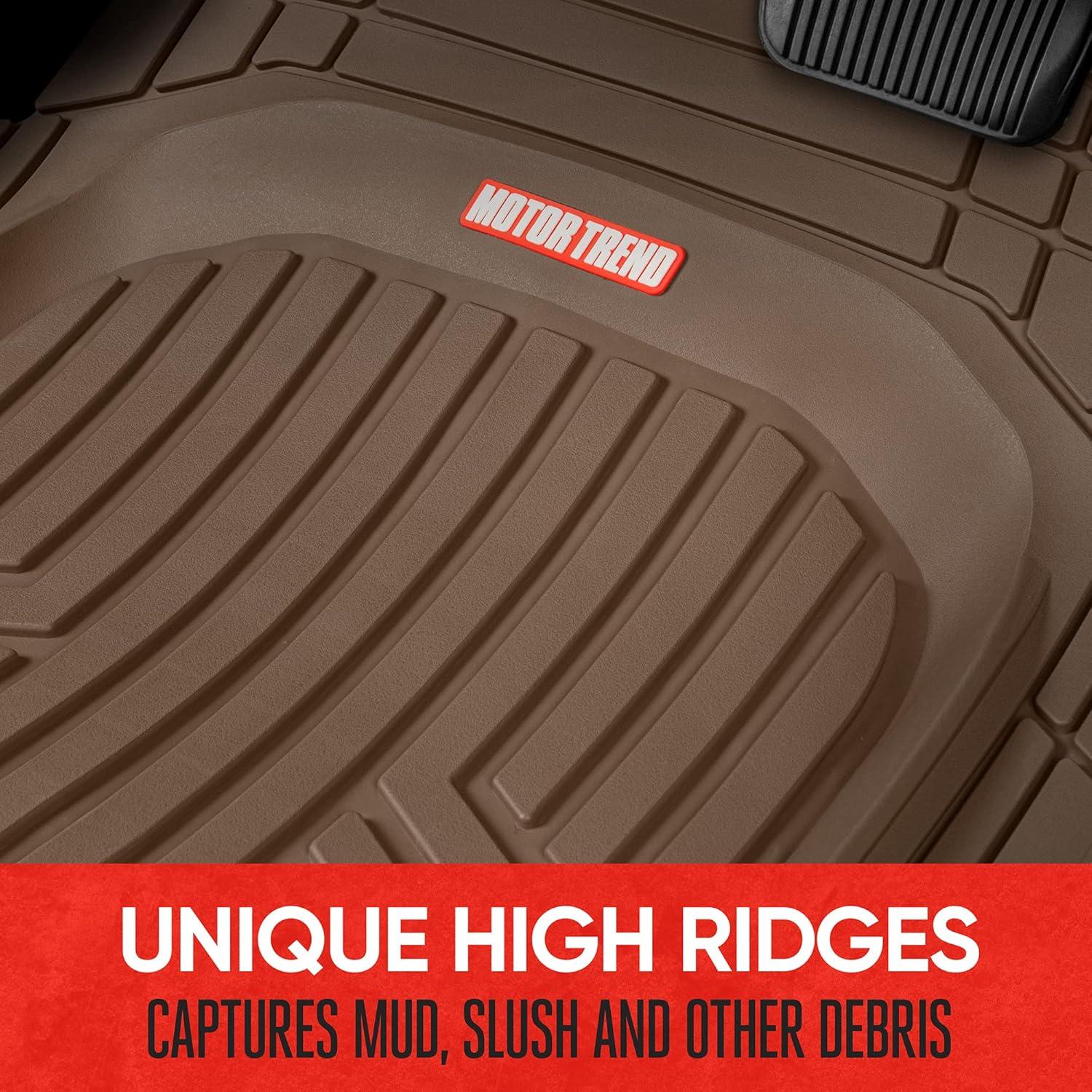 Motor Trend Deep Dish Rubber Floor Mats for Car SUV TRUCK Van, All-Climate All Weather Performance Plus Heavy Duty Liners Odorless