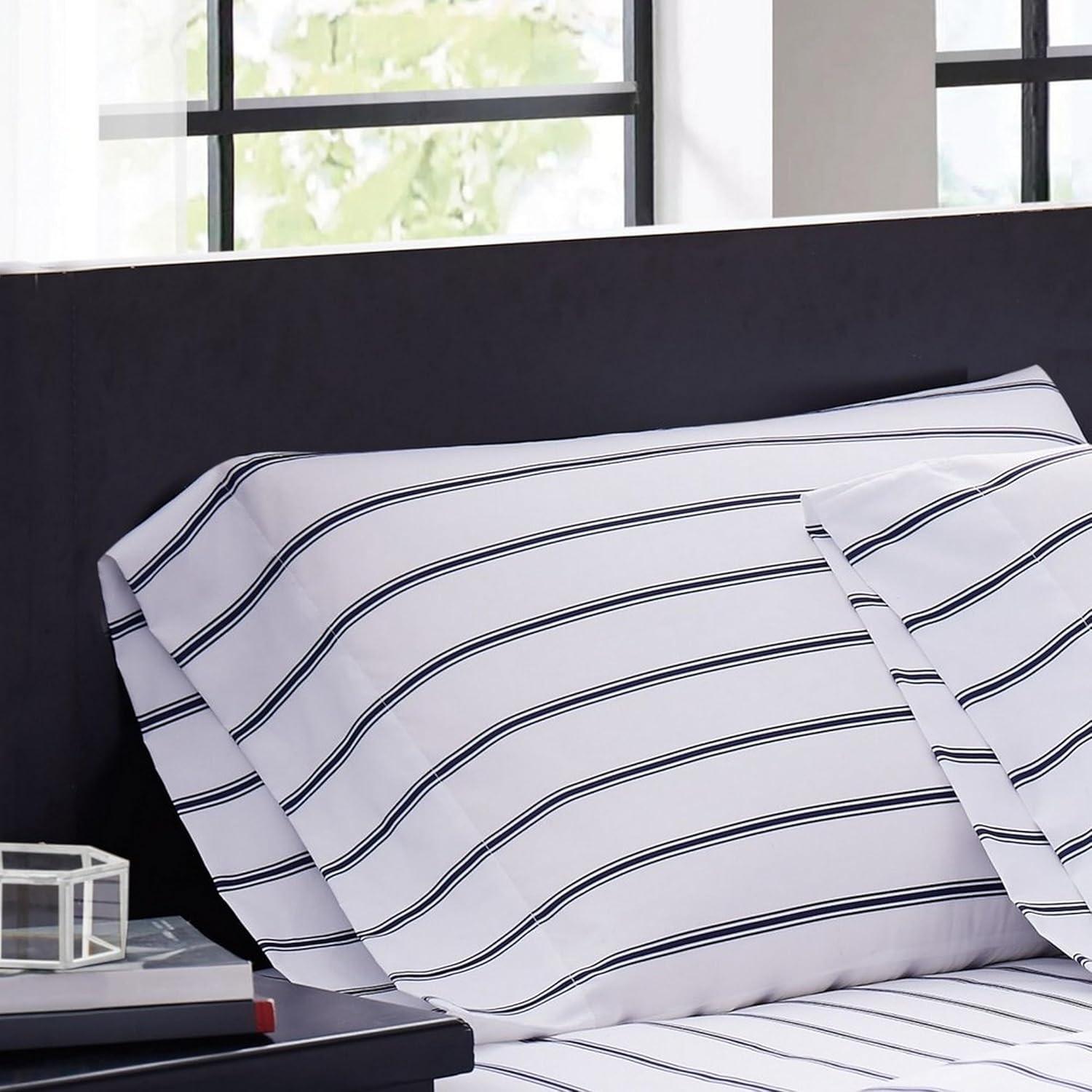 Full Ticking Stripe Sheet Set Navy - Truly Soft