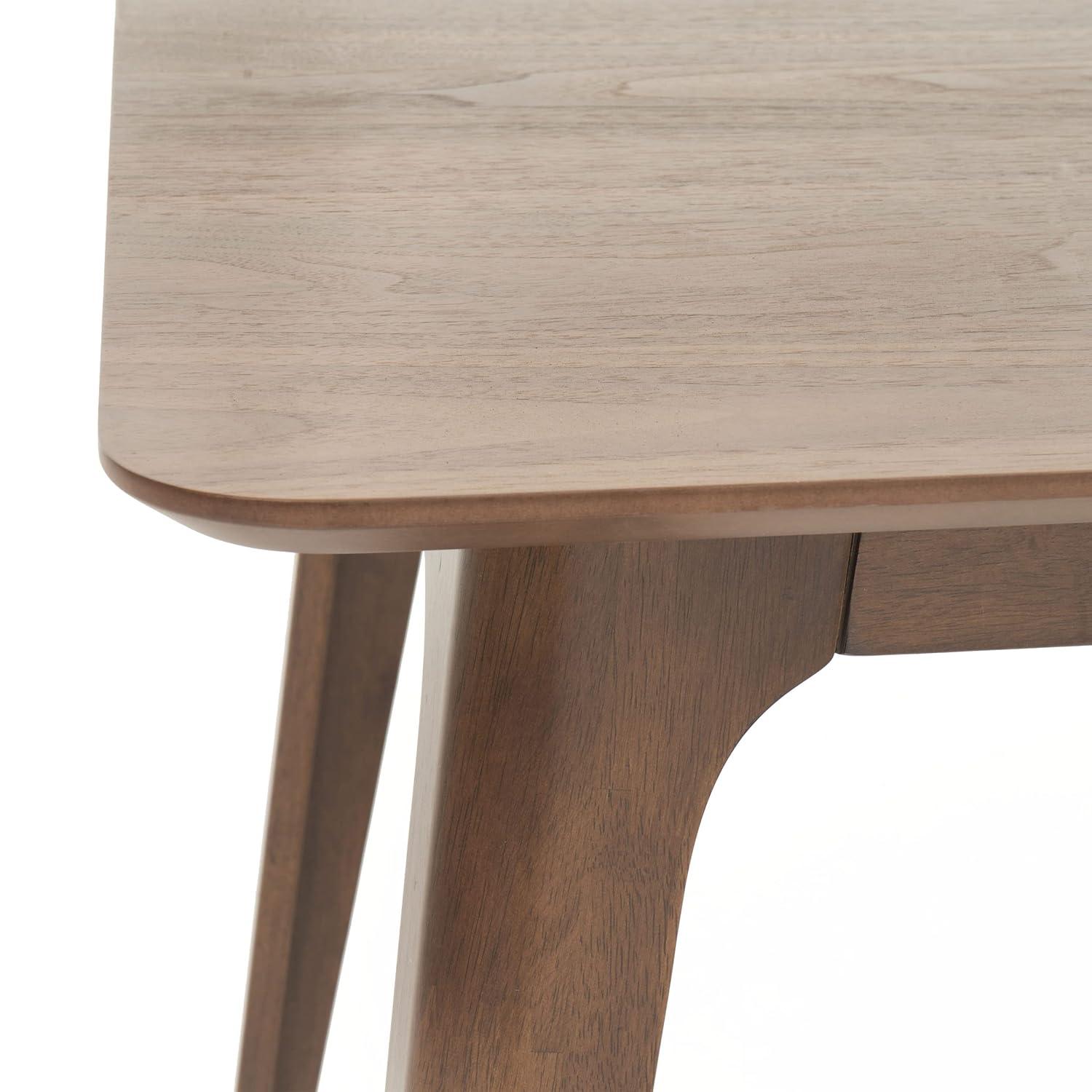 Christopher Knight Home 5pc Megann Mid Century Wood Dining Set Walnut/Mint: Polyester Upholstered Chairs, Rectangular Table