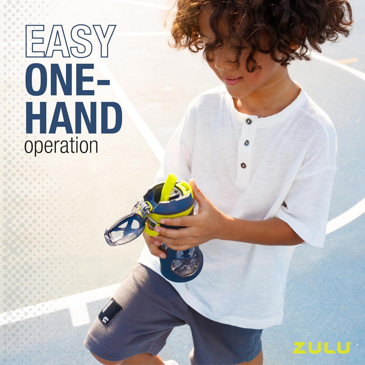 Blue and Yellow BPA-Free Plastic Kids Sports Water Bottle