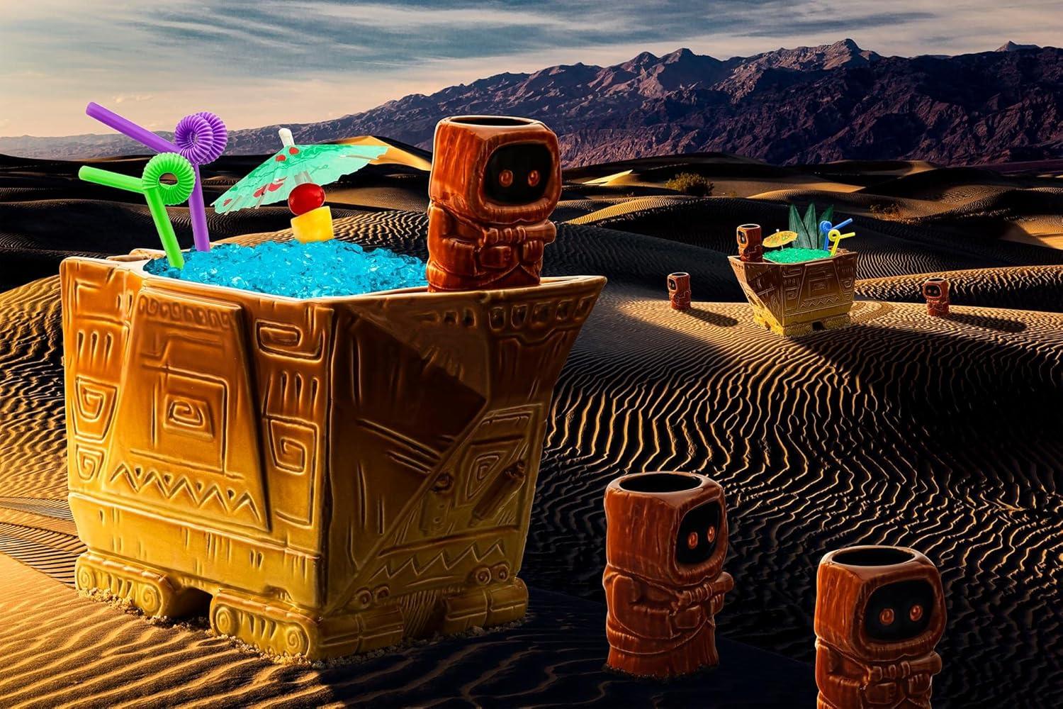 Beeline Creative Geeki Tikis Star Wars Sandcrawler Punch Bowl Set With Jawa Mini Muglet