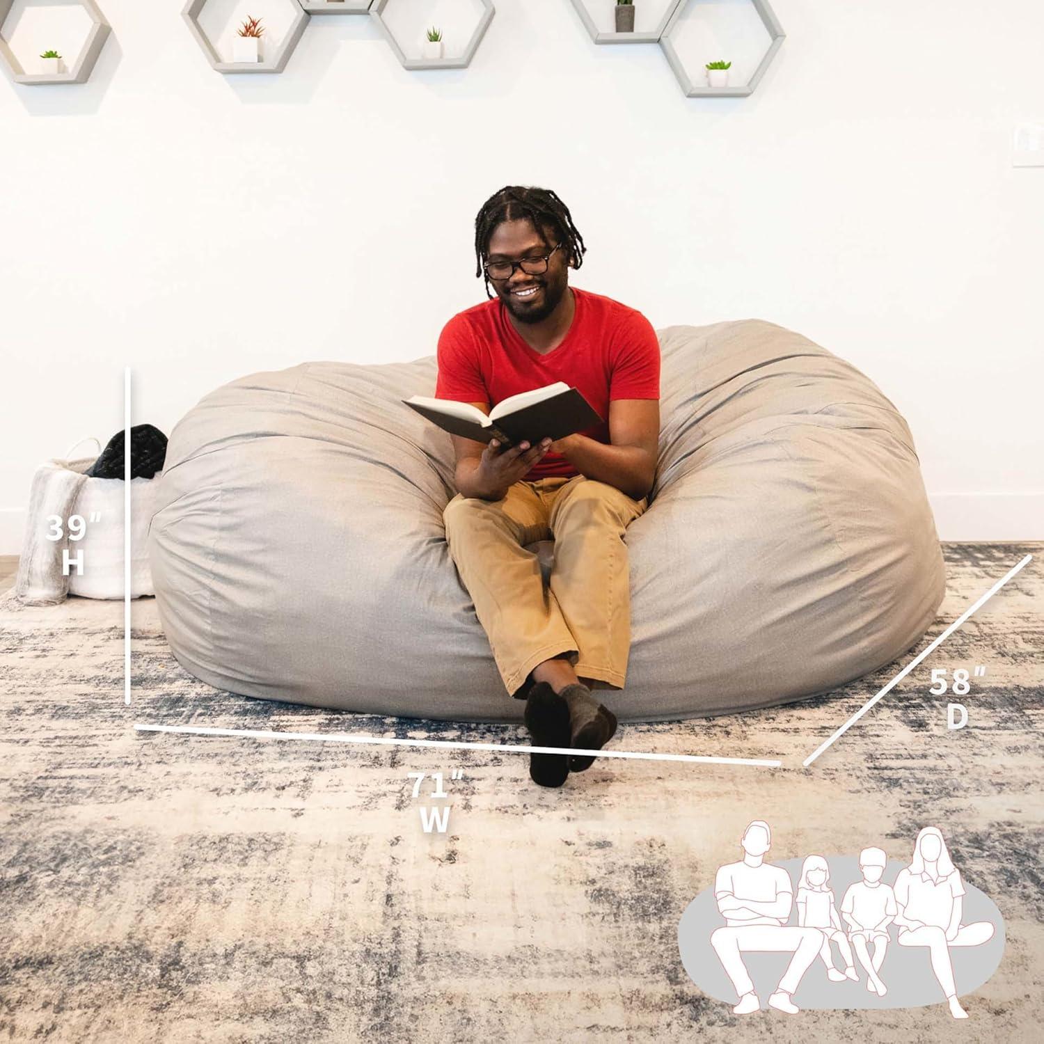 Big Joe Giant Foam Filled Bean Bag Sofa with Soft Removeable Cover