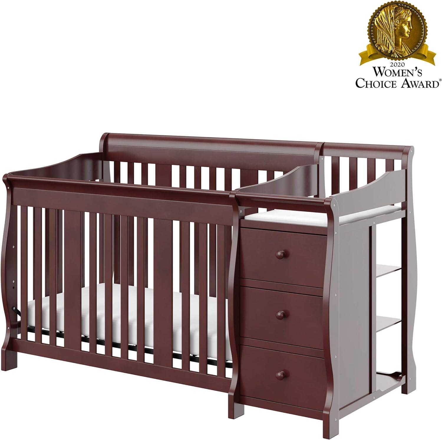 Storkcraft Portofino 5-in-1 Convertible Baby Crib and Changer, Espresso