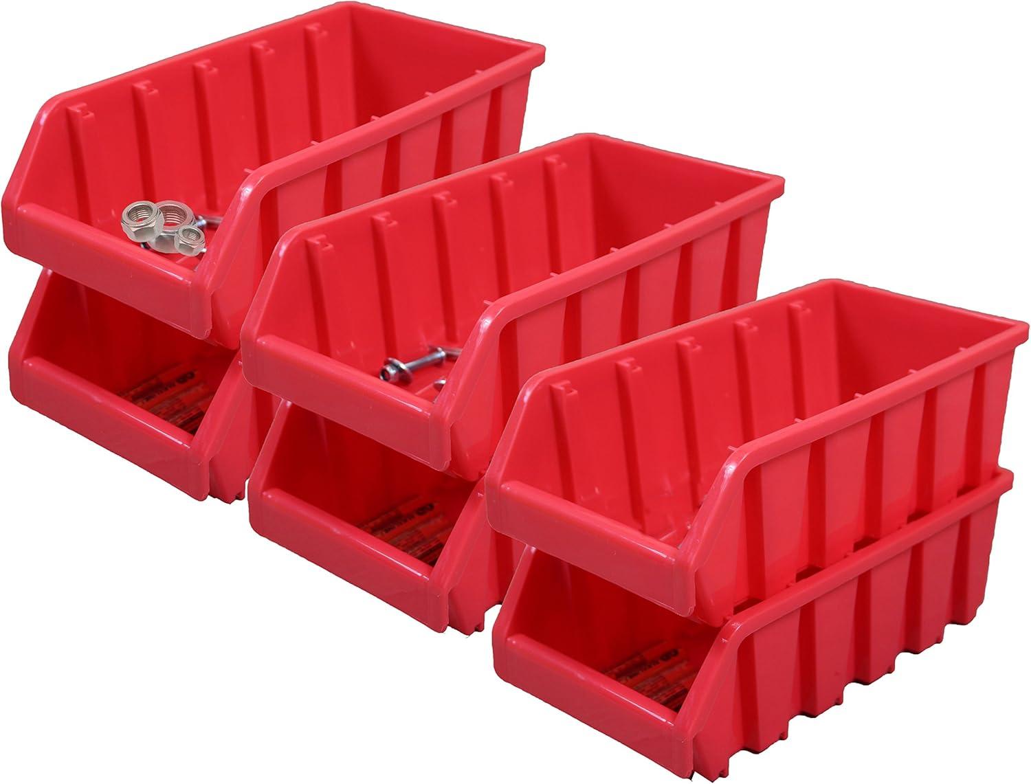 Basicwise Plastic Storage Stacking Bins