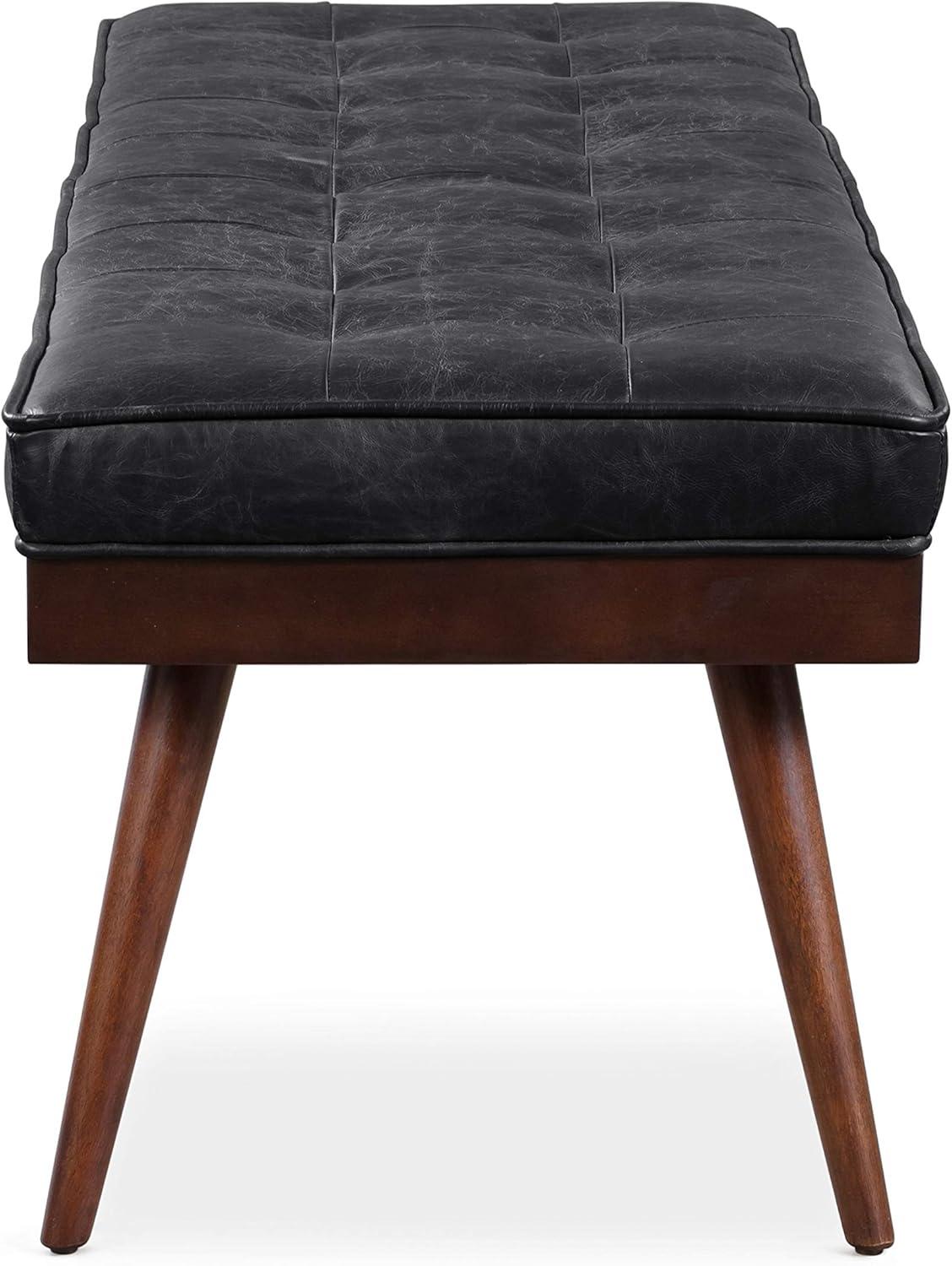 Athan Full-Grain Italian Genuine Leather Bench