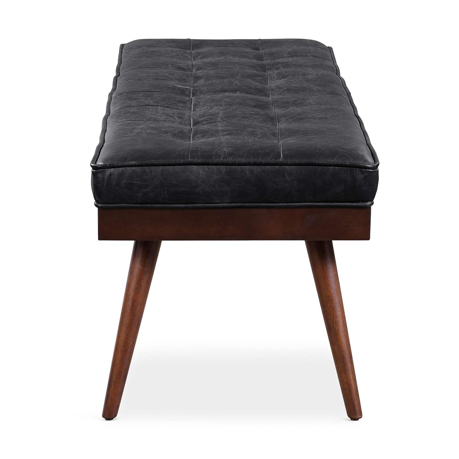 Athan Full-Grain Italian Genuine Leather Bench