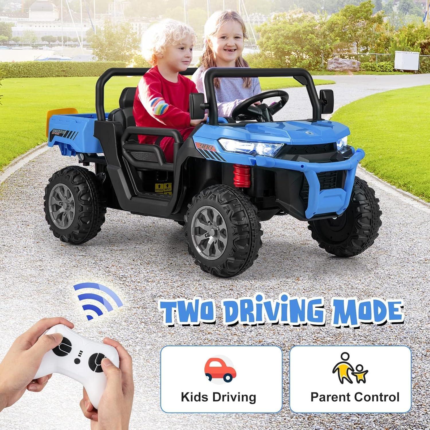 Himimi Delia Himimi 24 Voltage  Ride On Dump Truck, 2 Seater Kids UTV with Electric Dump Bed, Remote Control