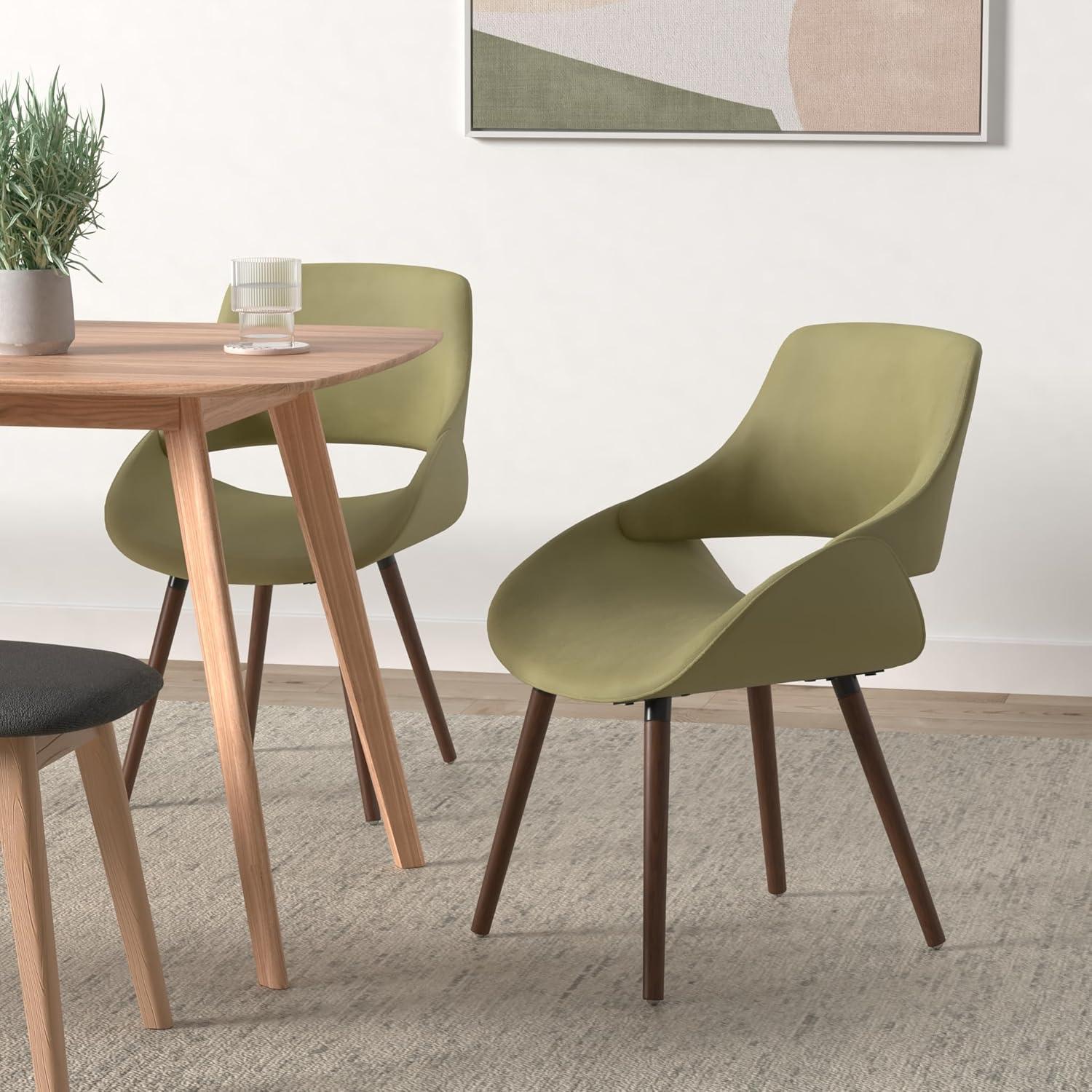 Simpli Home Malden Solid Wood Dining Chair in Acid Green