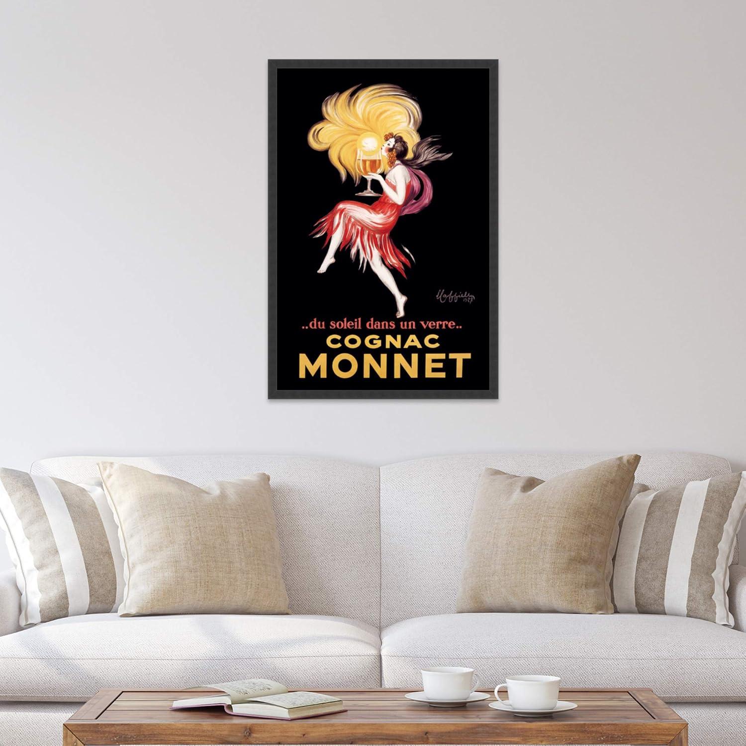 Cognac Monnet 1927 Framed Art Print in Black Wood