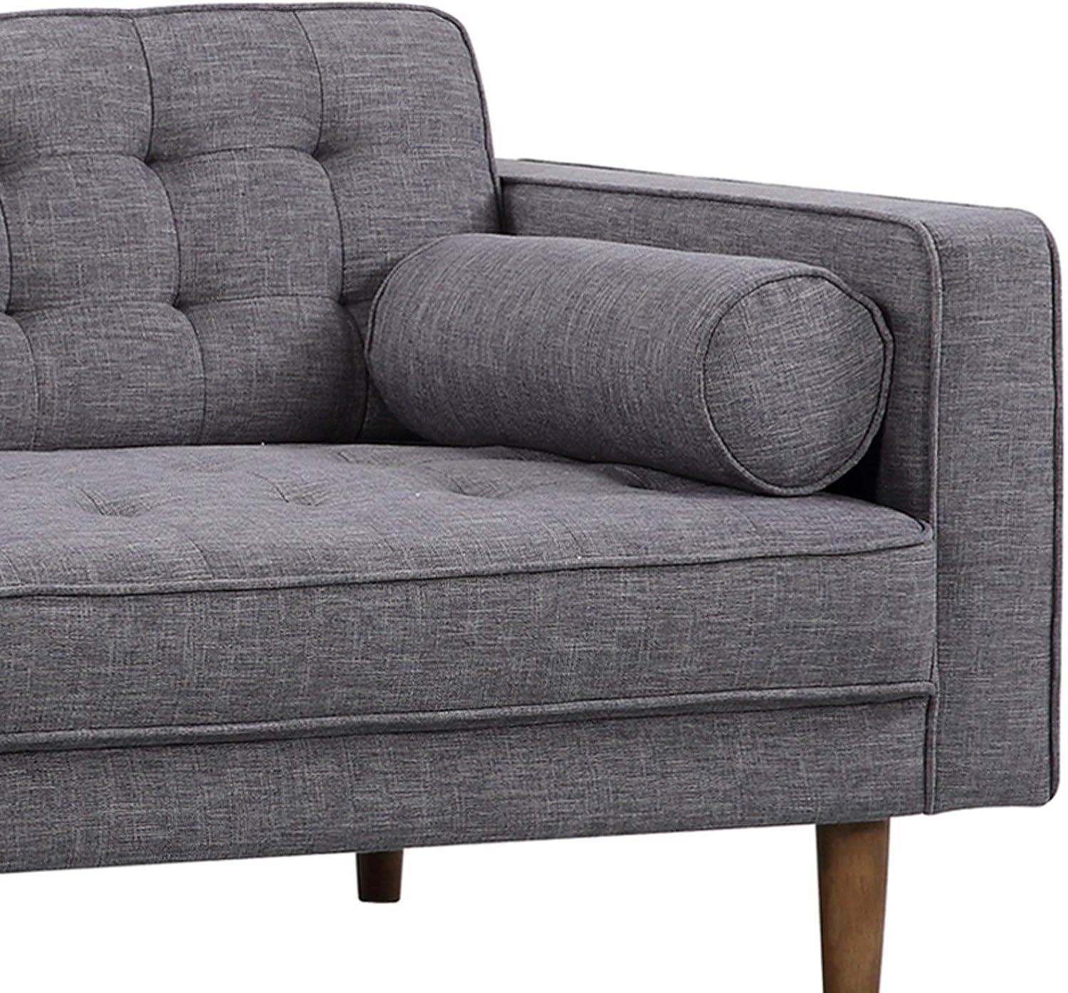 Element Loveseat in Dark Gray Linen and Walnut Legs