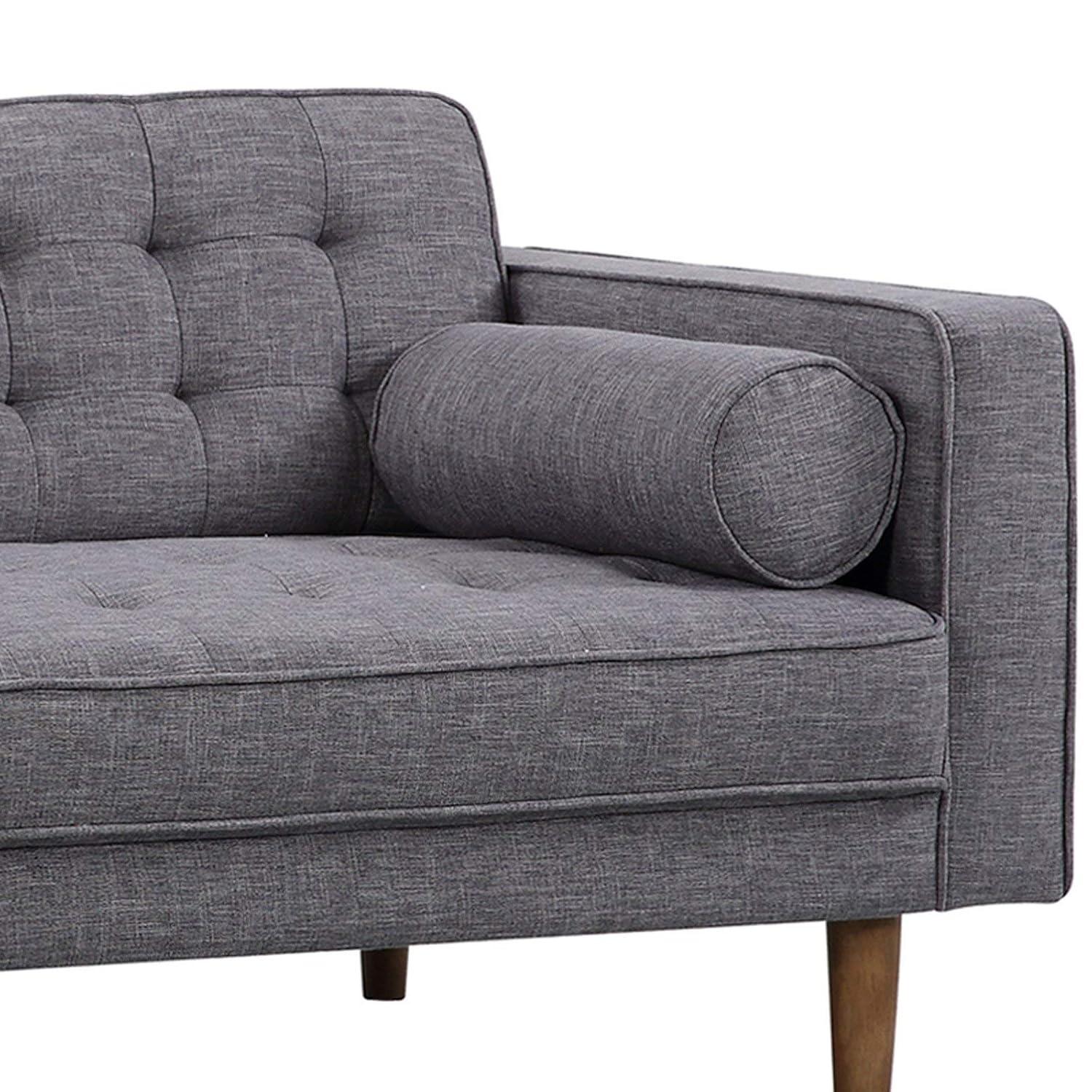 Element Loveseat in Dark Gray Linen and Walnut Legs