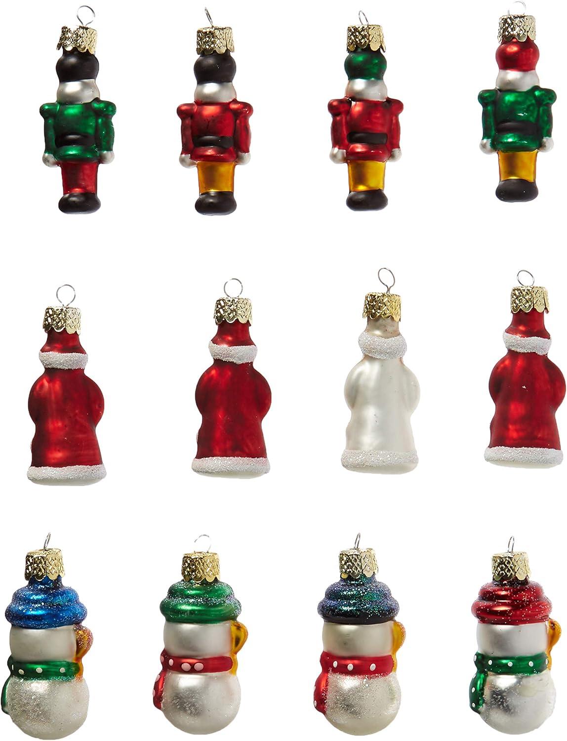 Kurt Adler 12-Piece Petite Treasures Glass Ornament Set,Christmas