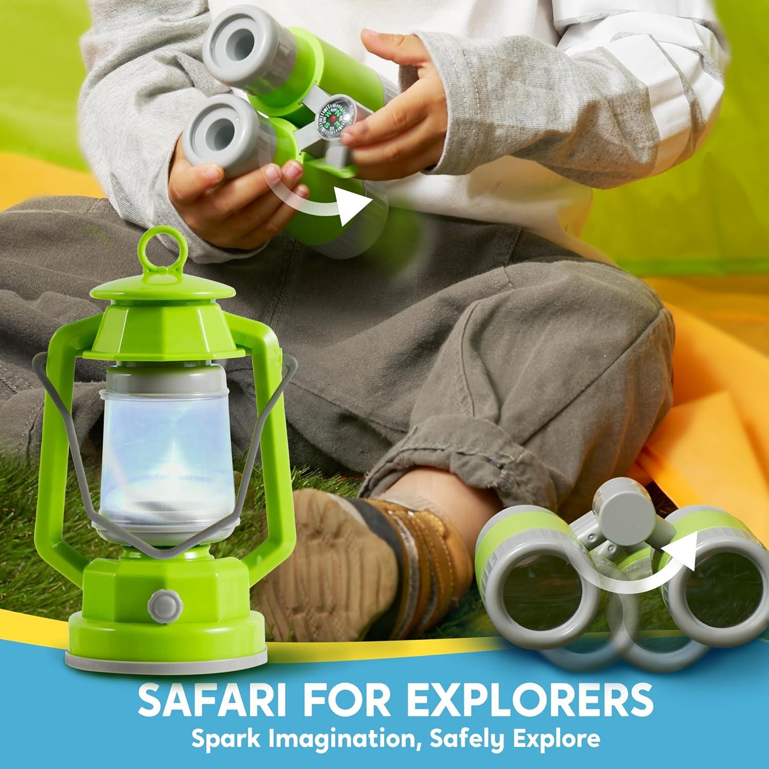 Kids Camping Set with Tent, Camping Wagon Toy, Toddler Adventure Playset for Boys, Camping Gear Toys for Kids Indoor Outdoor Pretend Play, Gift Idea for Boys Girls Age 3,4,5,6 Year Old