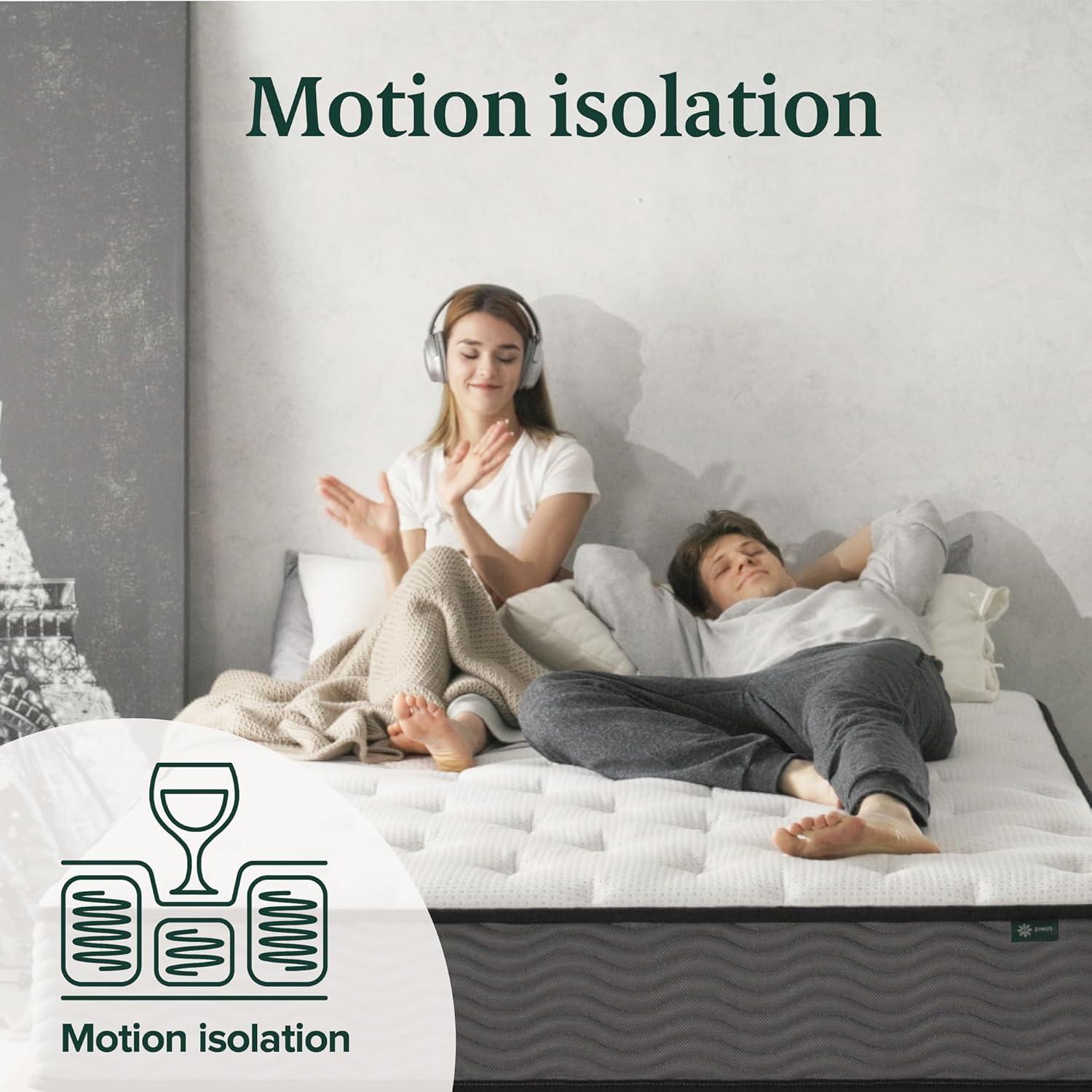 ZHENYING 10 Inch True Support Hybrid Mattress [New Version], Queen, Fiberglass Free, Medium Feel, Motion Isolation, Certified Safe Foams & Fabric, Mattress in A Box