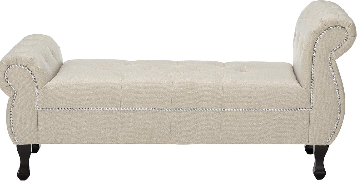 Ipswich Linen Bench Beige - Baxton Studio