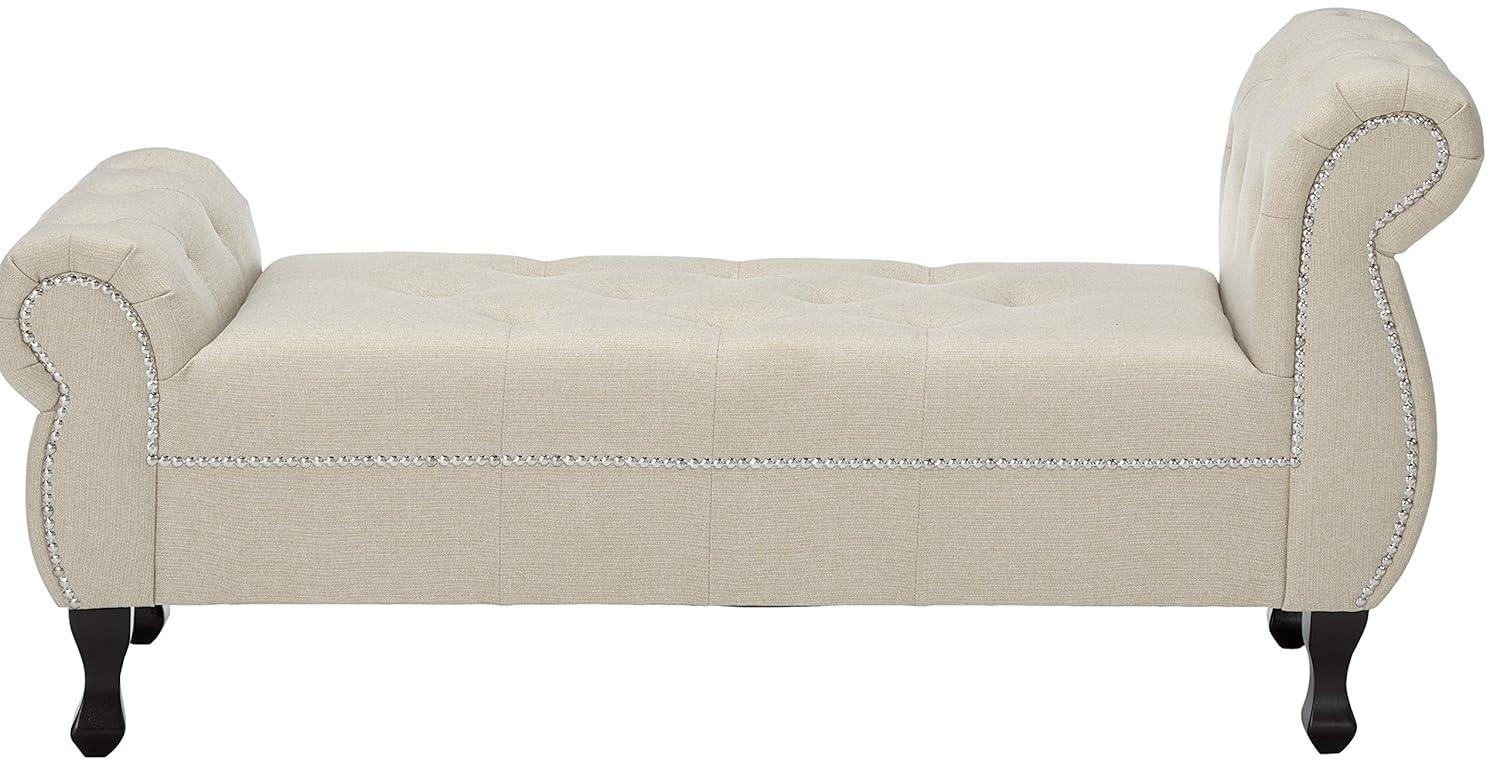 Ipswich Linen Bench Beige - Baxton Studio