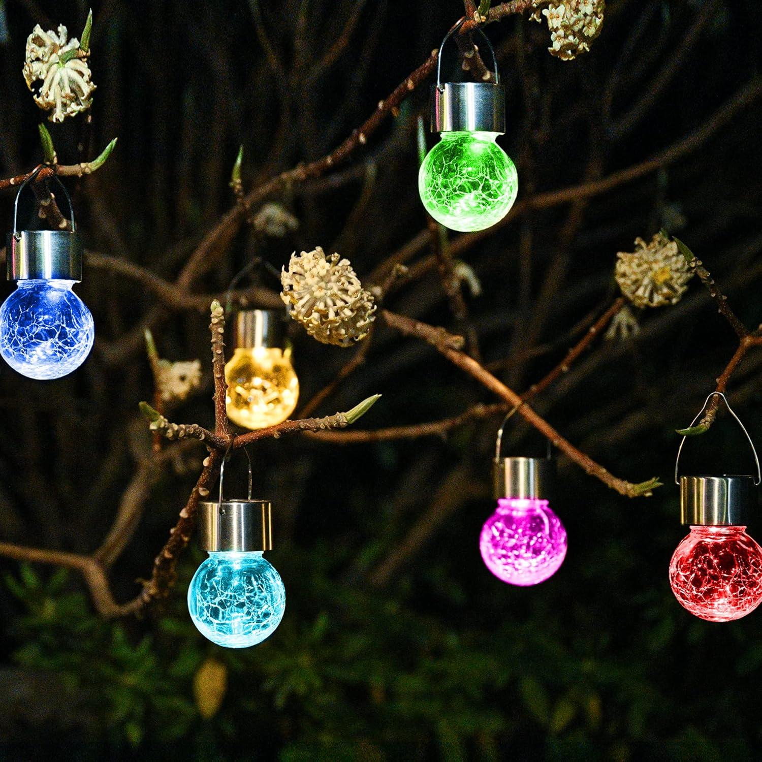 Solar Powered Color-Changing Glass Globe Christmas Lights