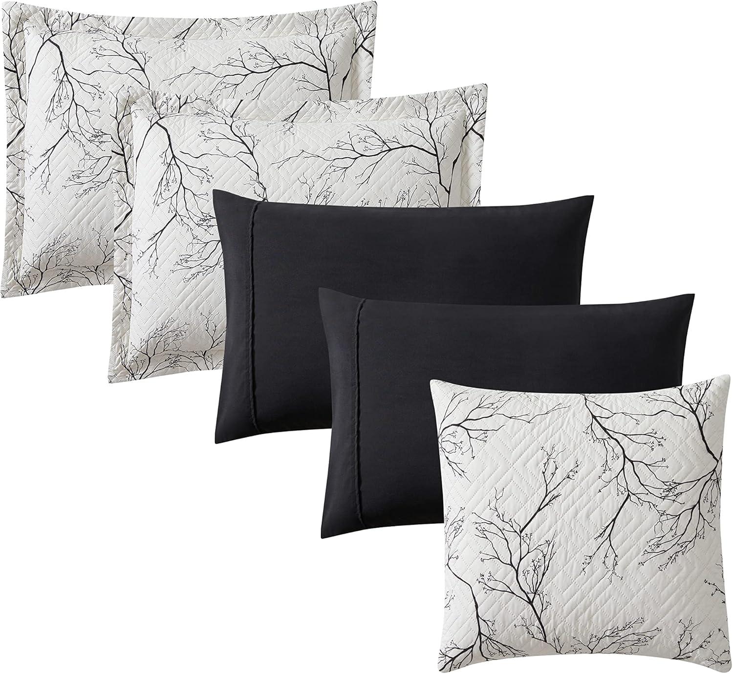 Queen Size Microfiber Branches Printed Bedding Set