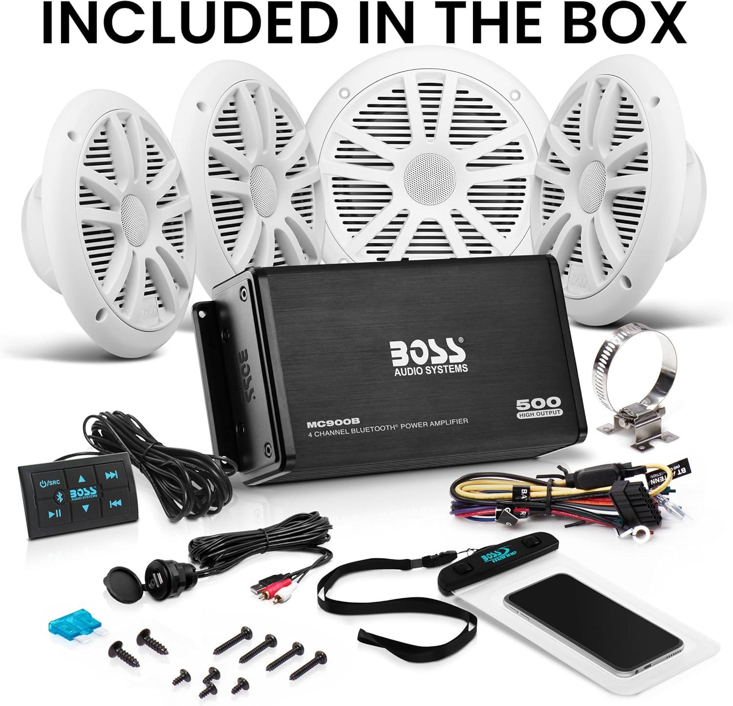 Boss Audio Systems ASK904B.64 Wireless Vehicle Audio Amplifier, Black, 10.24 lbs