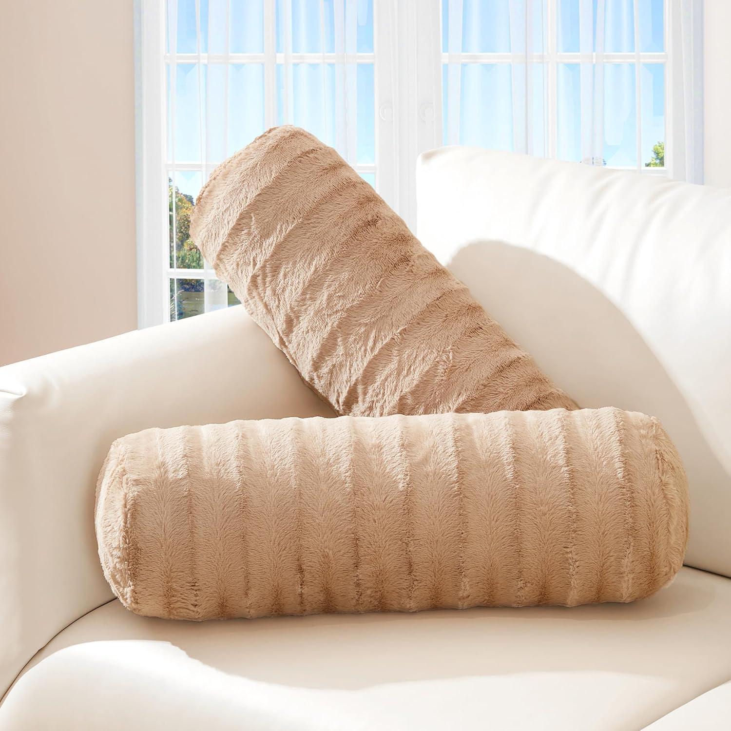 Cheer Collection Cheer Collection Faux Fur Bolster Pillow
