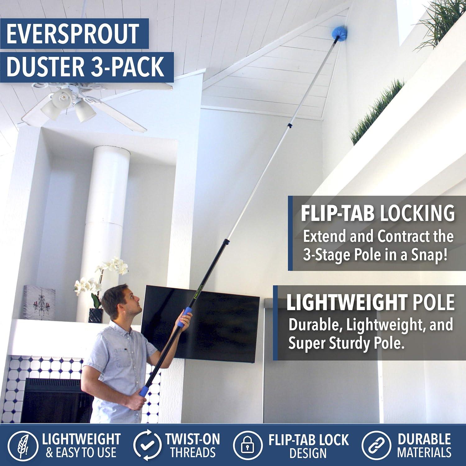EVERSPROUT 5-to-12 Foot Duster 3-Pack with Extension-Pole