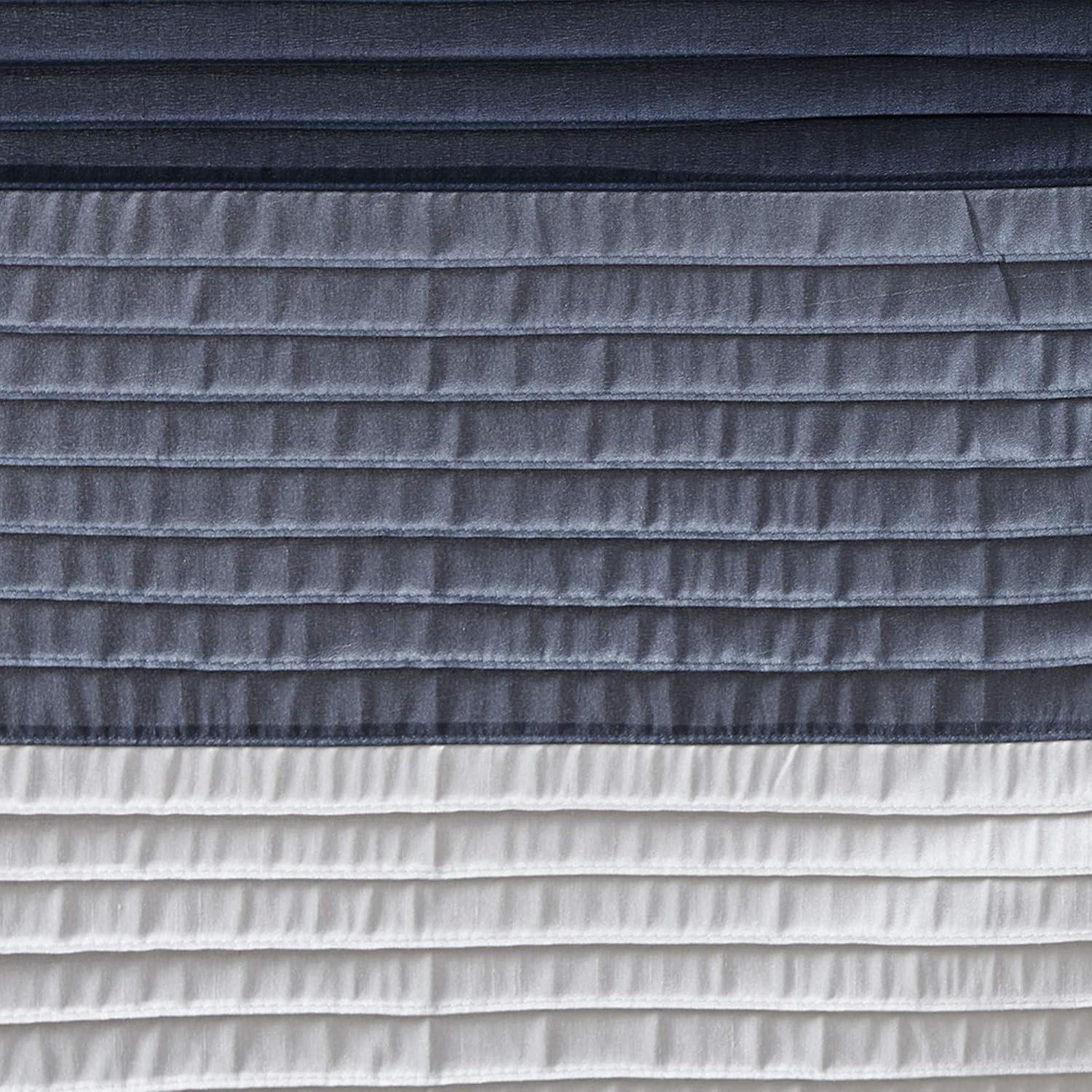 Amherst Striped Faux Silk Shower Curtain