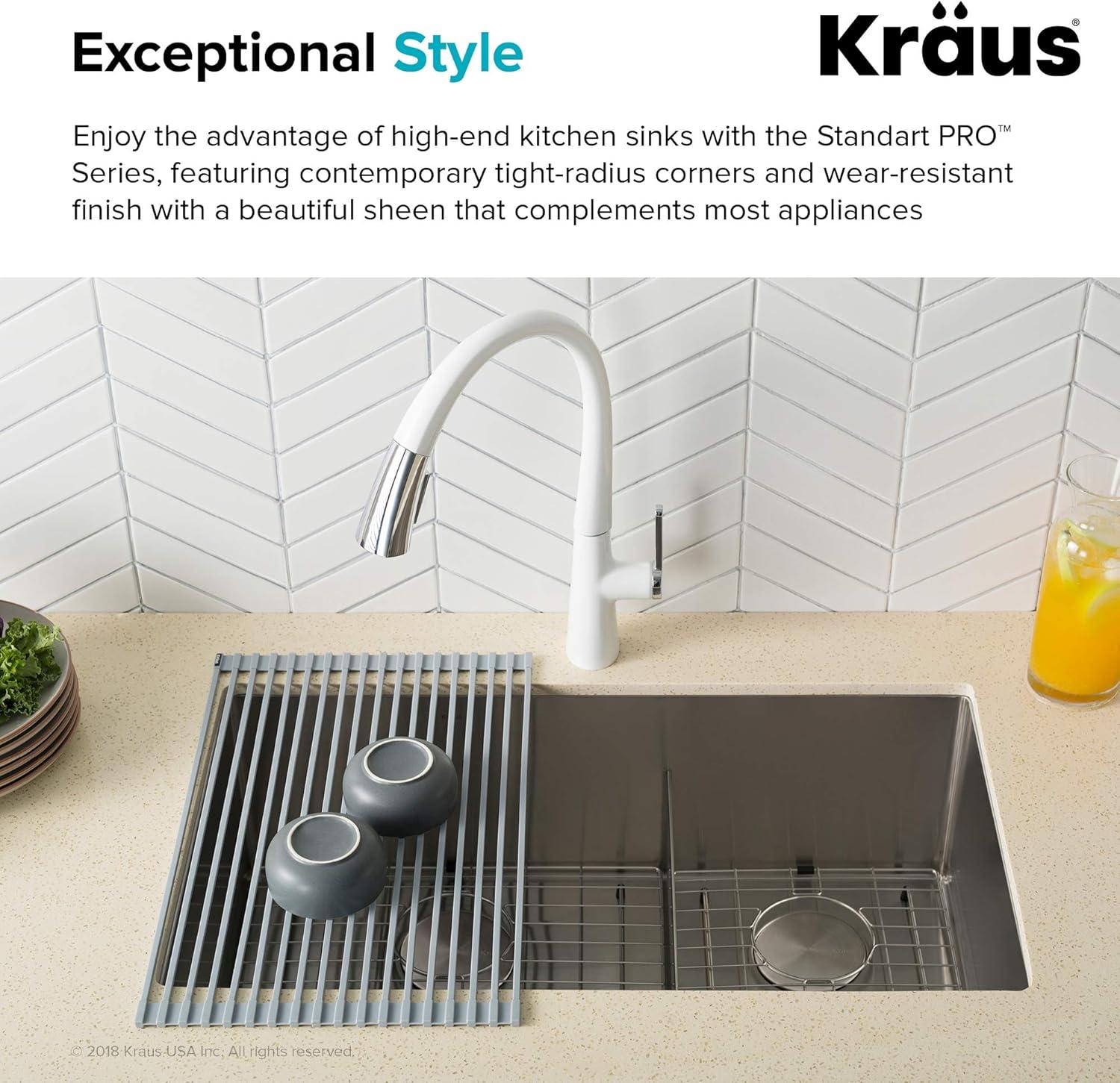 KRAUS Standart PRO™ Undermount 60/40 Double Bowl 16 Gauge Stainless Steel Kitchen Sink