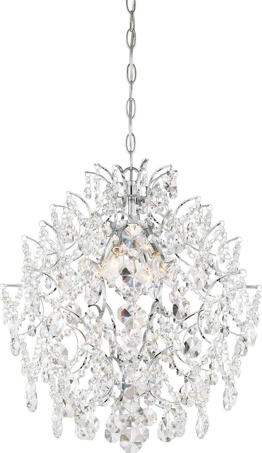 Isabella's Crown Chrome Finish 4-Light Crystal Chandelier