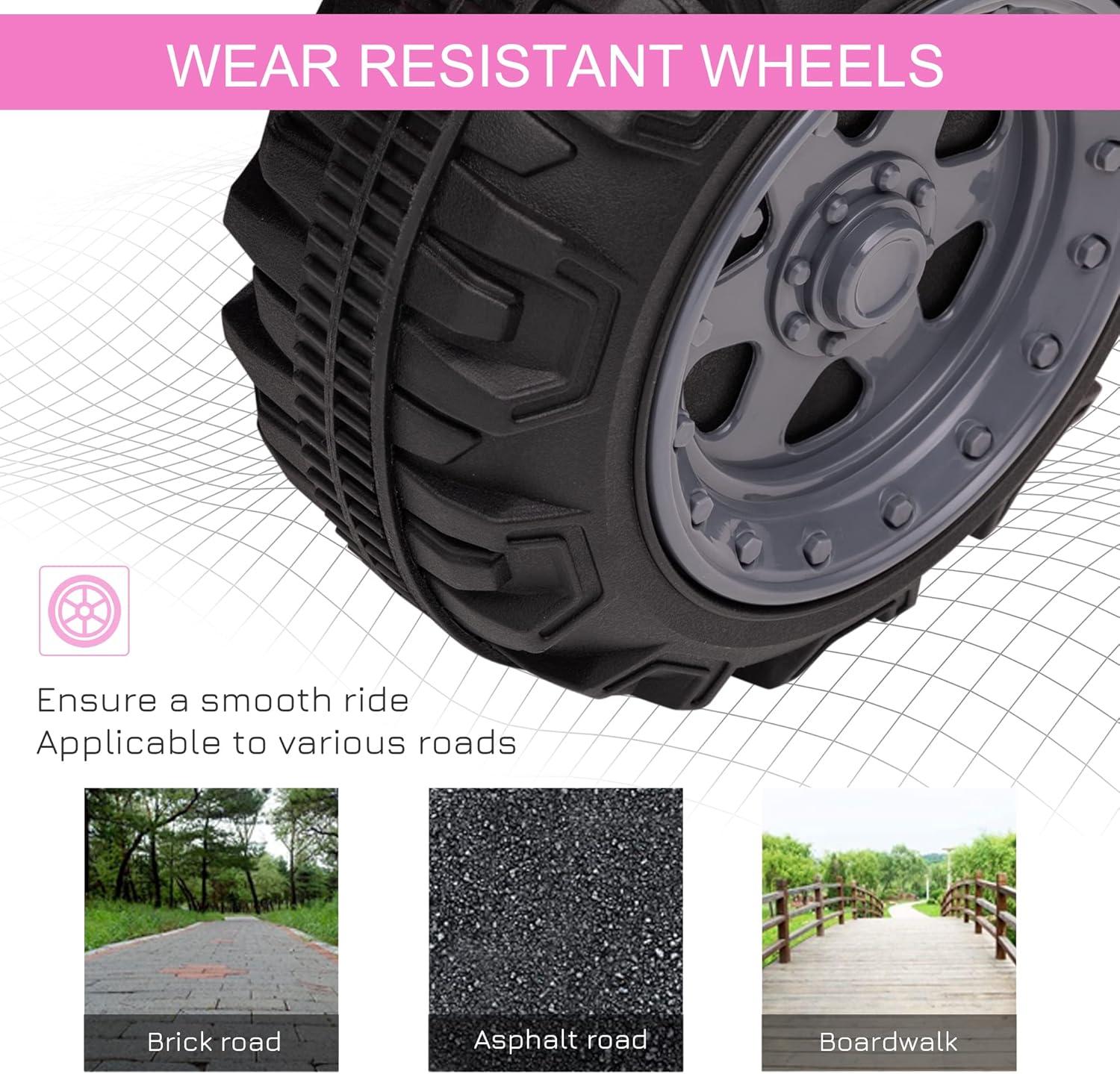 Aosom Kids Ride-on ATV Four Wheeler Car with Music, 6V Battery Powered Motorcycle for 18-36 Months, Black