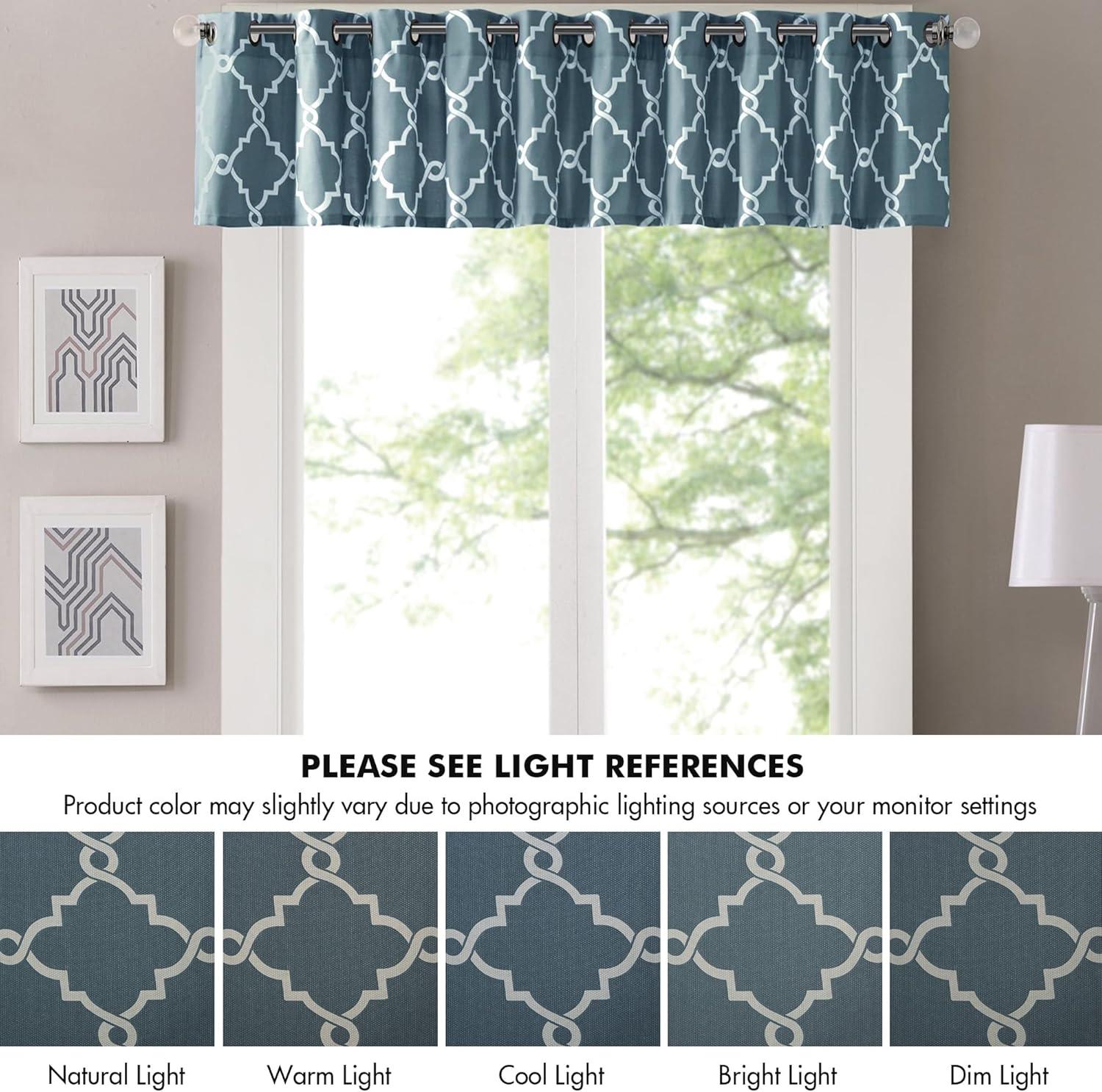 Saratoga Fretwork Print Grommet Top Window Valance