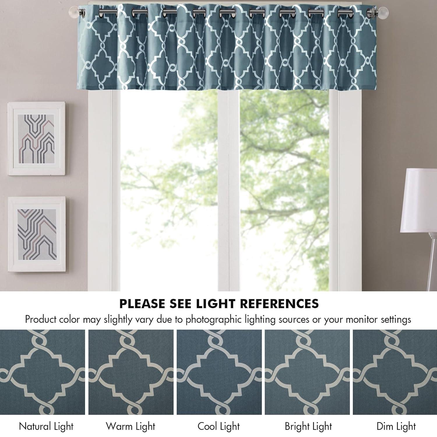 Madison Park Saratoga Fretwork Print Grommet Top Single Window Valance