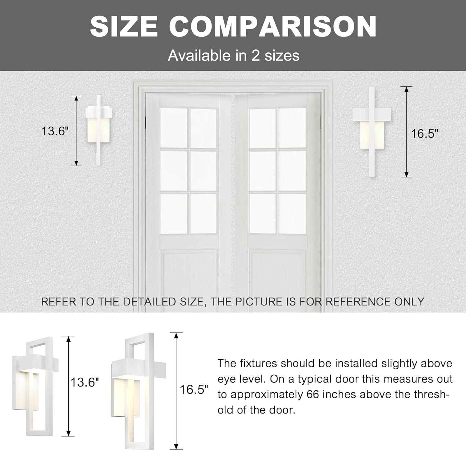 LamQee 2 Packs Modern Outdoor Wall Lights 3000K Integrated LED Outdoor Wall Sconces Lighting, Contemporary Exterior Lighting Fixtures Outside Wall Mount Lights for House Porch Door Garage, Matte White