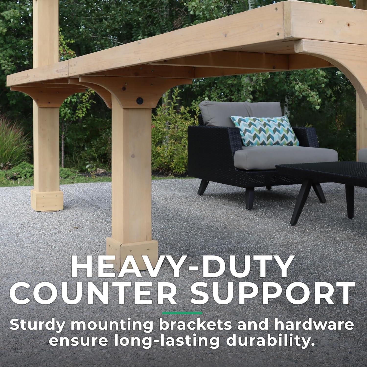 Yardistry 12' Meridian Bar Counter  Premium Cedar Wood Bar Counter