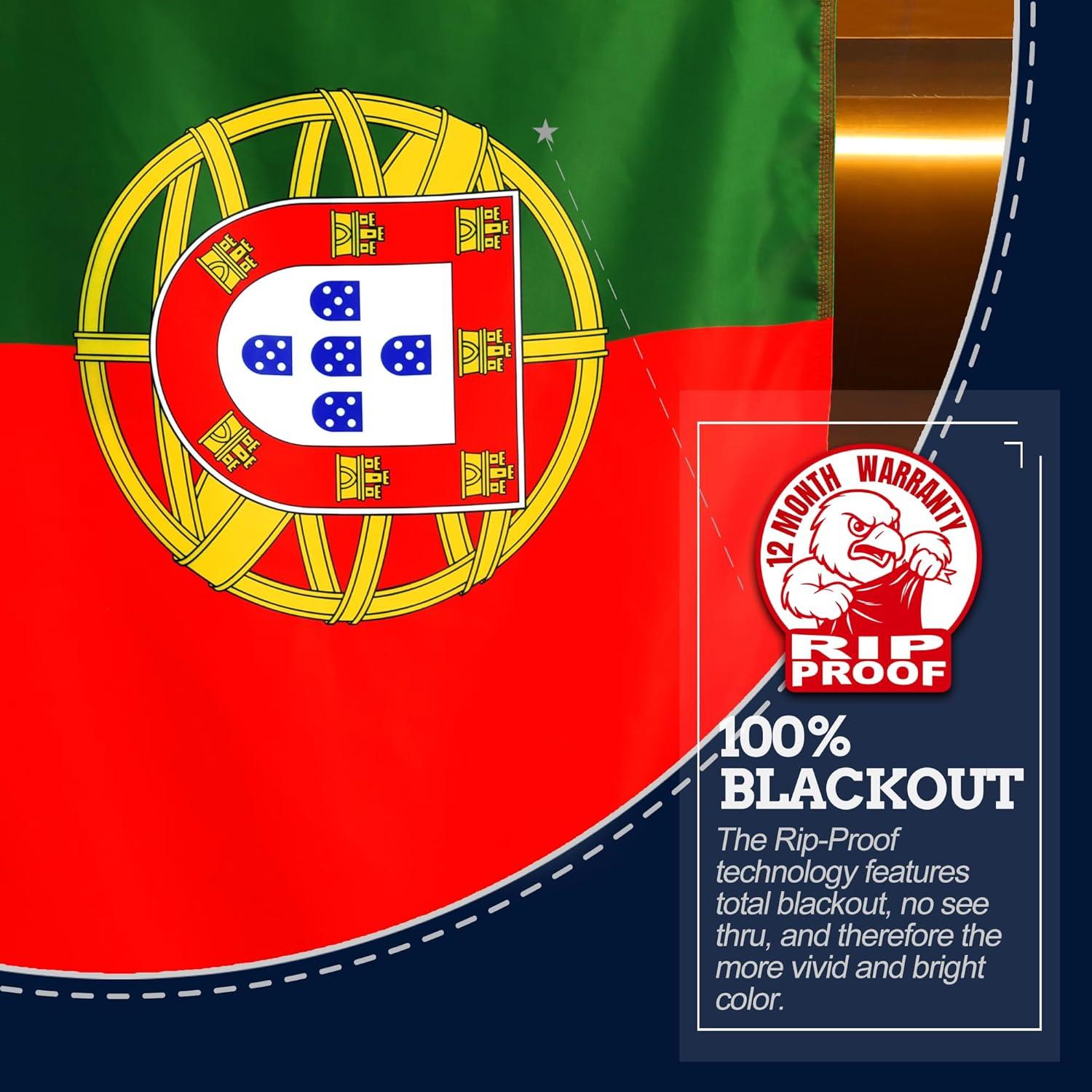 Anley Rip-Proof Double Sided 3-Ply Portugal Flag 3x5 Foot - Portuguese National Flags