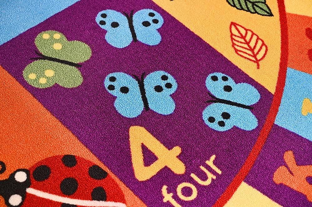 Furnish My Place 740 ABC With Numbers 6'6"x9'2" ABC Area Rug for Kids, Educational Alphabet Letter & Numbers, Anti-Skid Rubber Backing, Multicolor