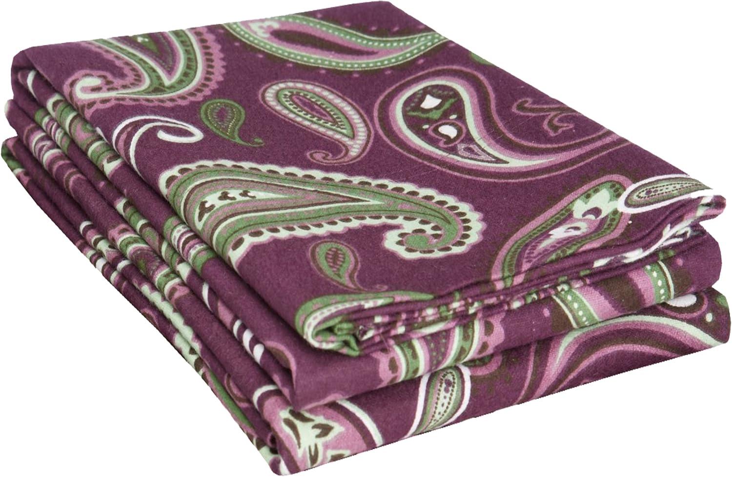 Superior 100% Cotton Flannel Paisely Pillowcase (Set of 2)