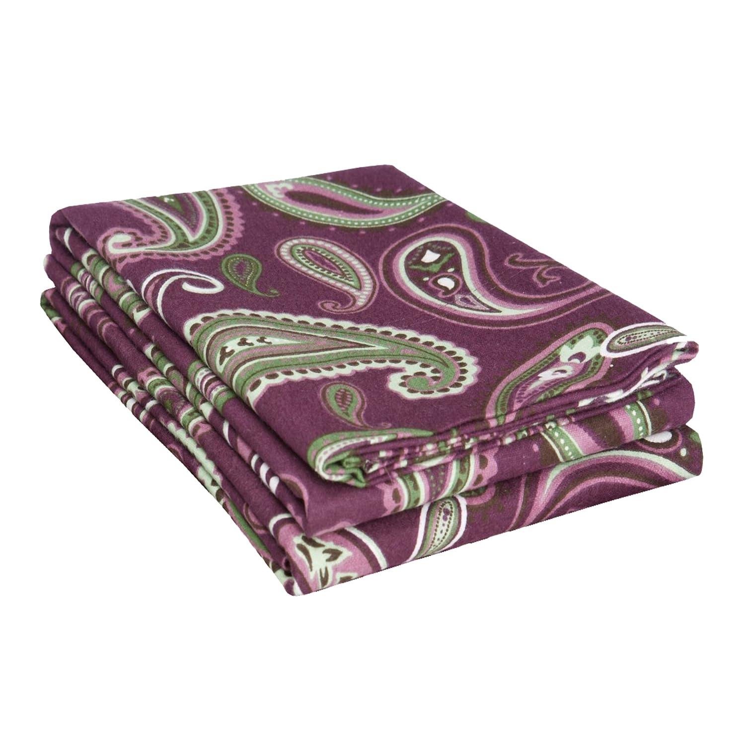 Superior 100% Cotton Flannel Paisely Pillowcase (Set of 2)