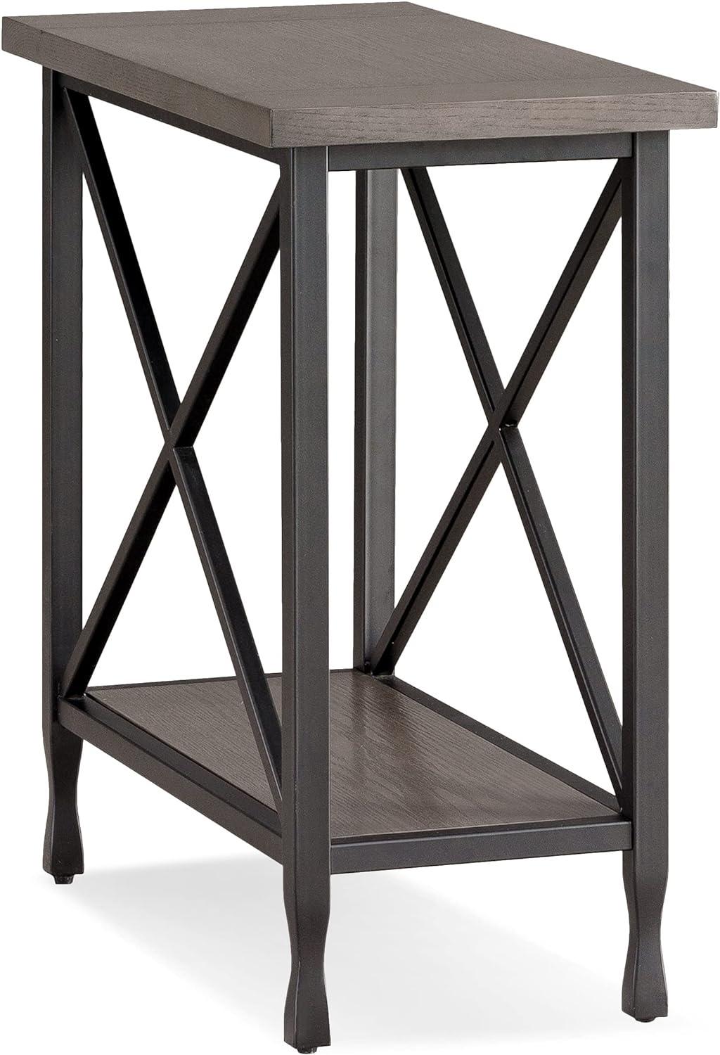 Chisel & Forge 25.75" Smoky Gray Wood and Matte Black Metal Table