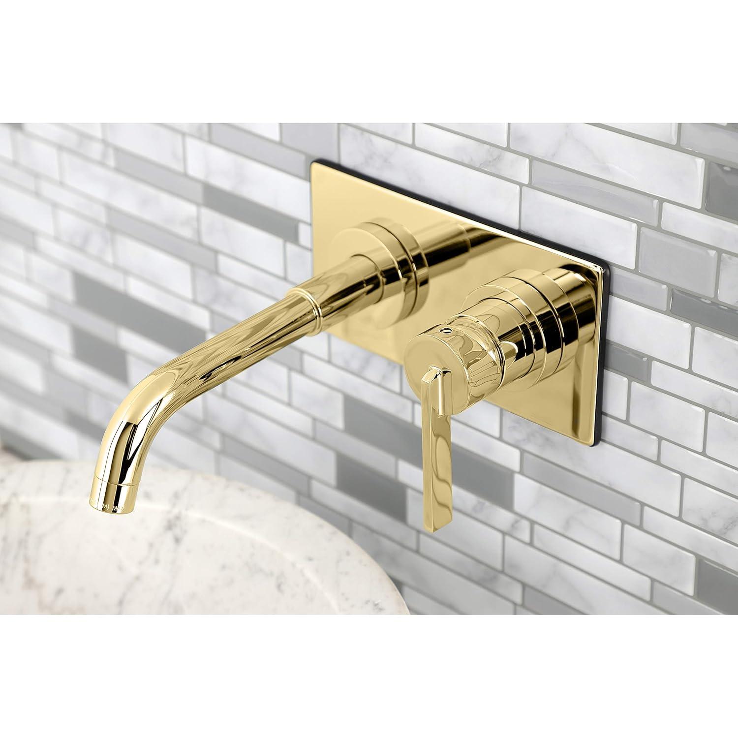 Kingston Brass KS8112CTL Single-Handle Wall Mount Bathroom Faucet, Polished Brass