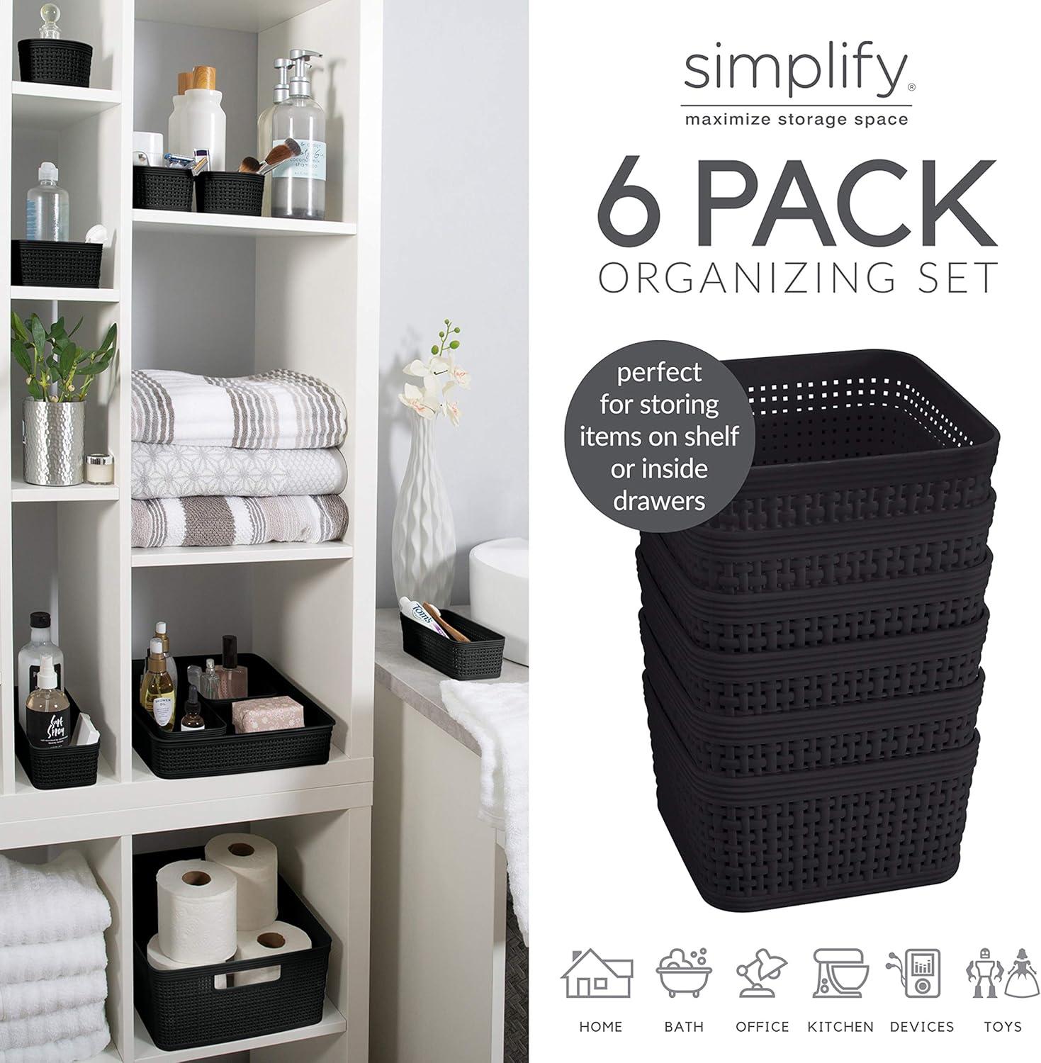 Simplify Simplify Plastic Basket (Set of 6)