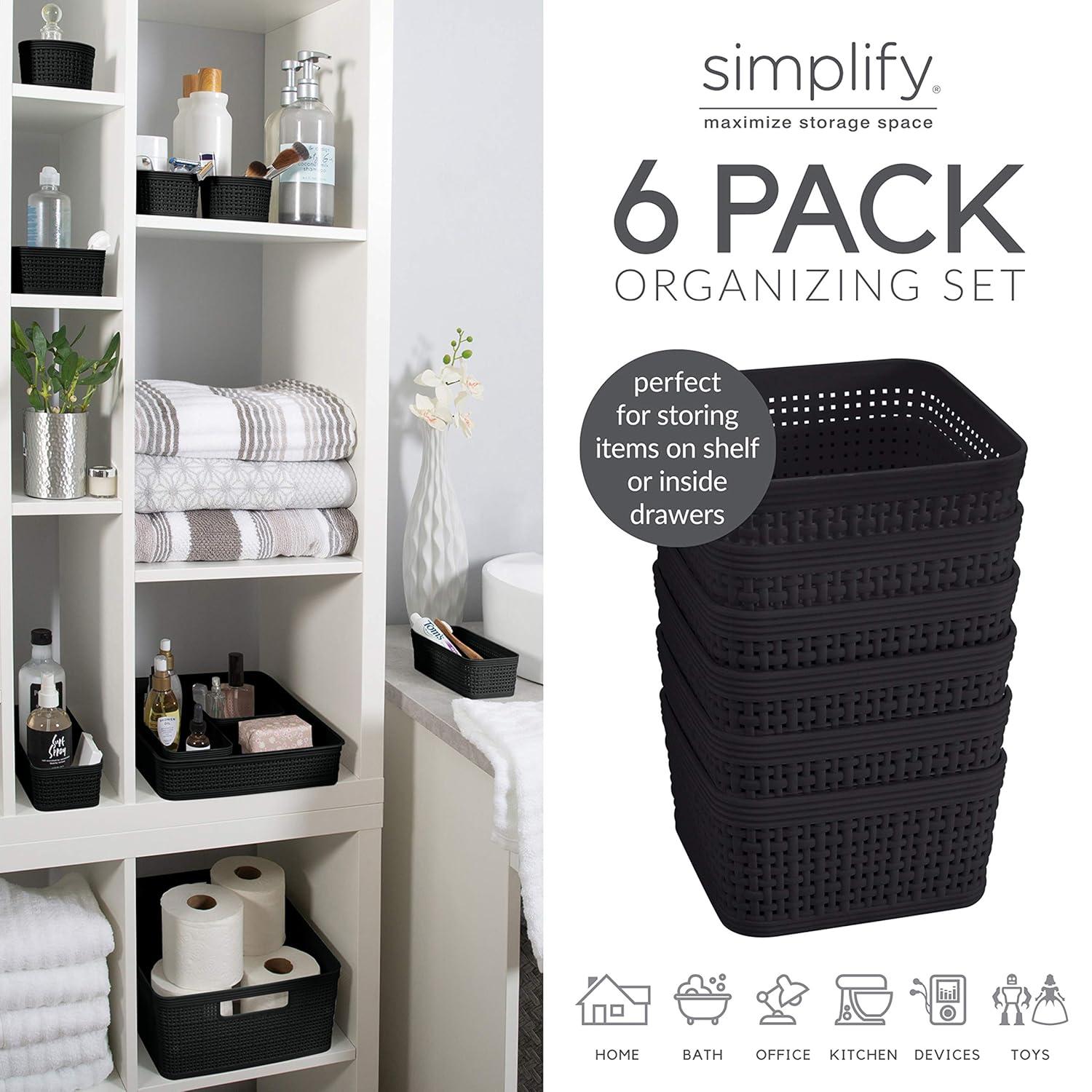 Simplify Simplify Plastic Basket (Set of 6)
