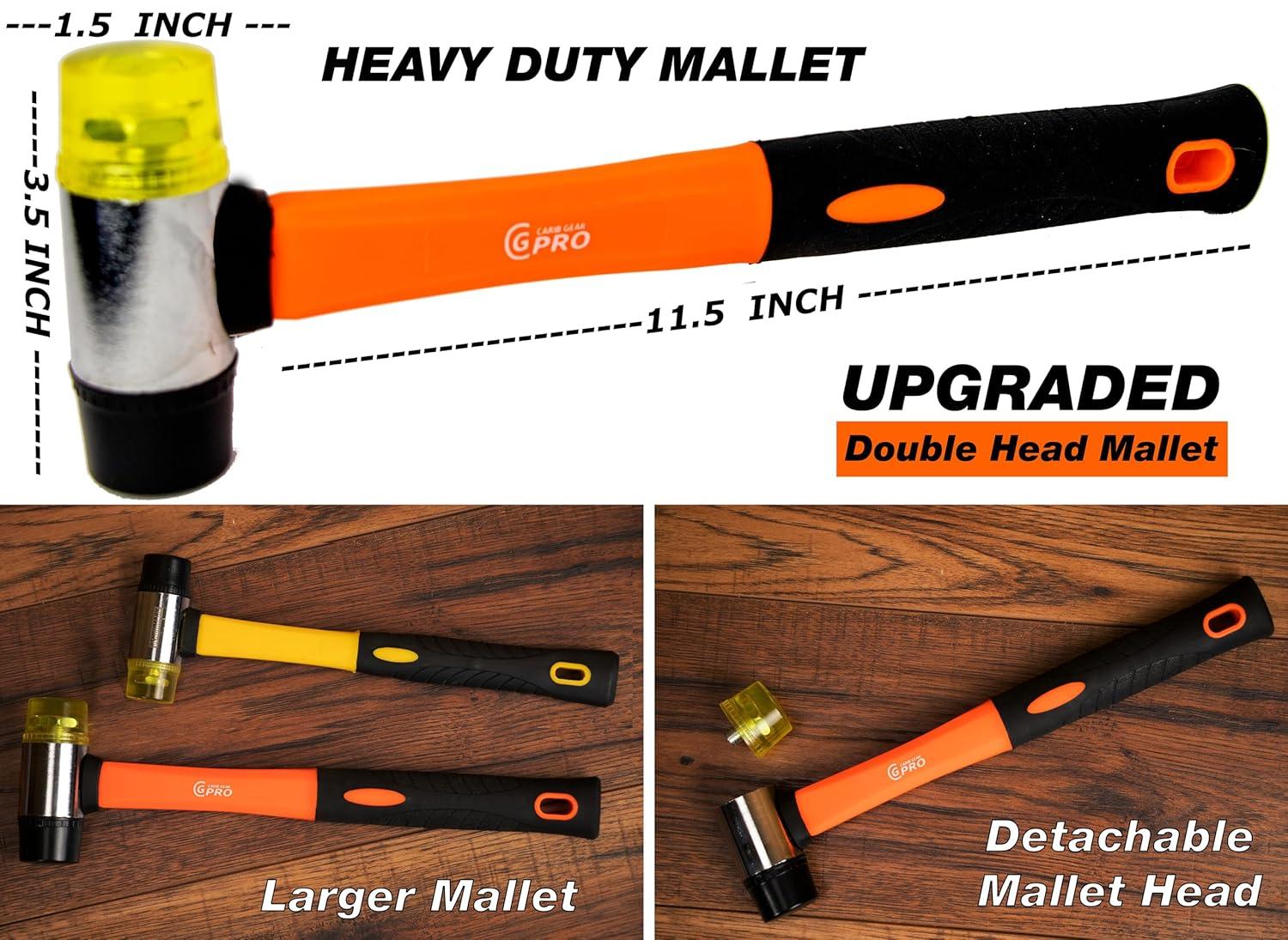 43-Piece Laminate Flooring Installation Kit Tapping Block with Handle Heavy Duty Pull Bar, Reinforced Mallet, 40 Spacers, Vinyl Plank & Wood Floor Tools, Flooring Kit for Laminate & Vinyl Planks