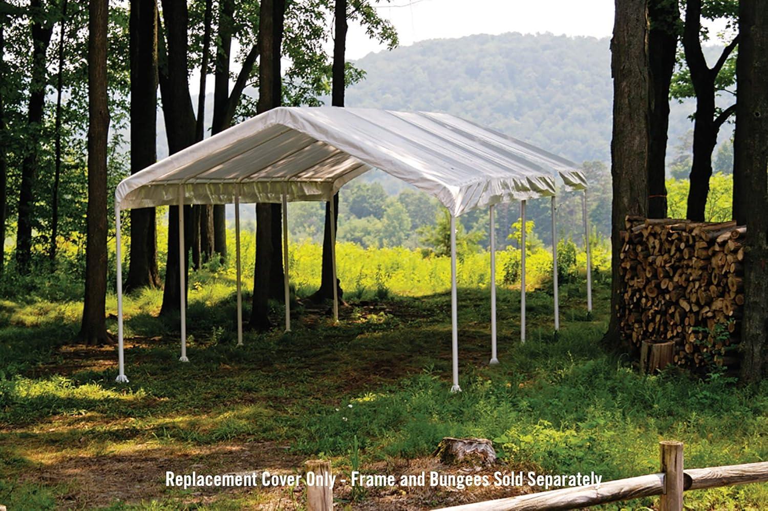 White Waterproof 12 x 26 ft. Peak Canopy Replacement Cover