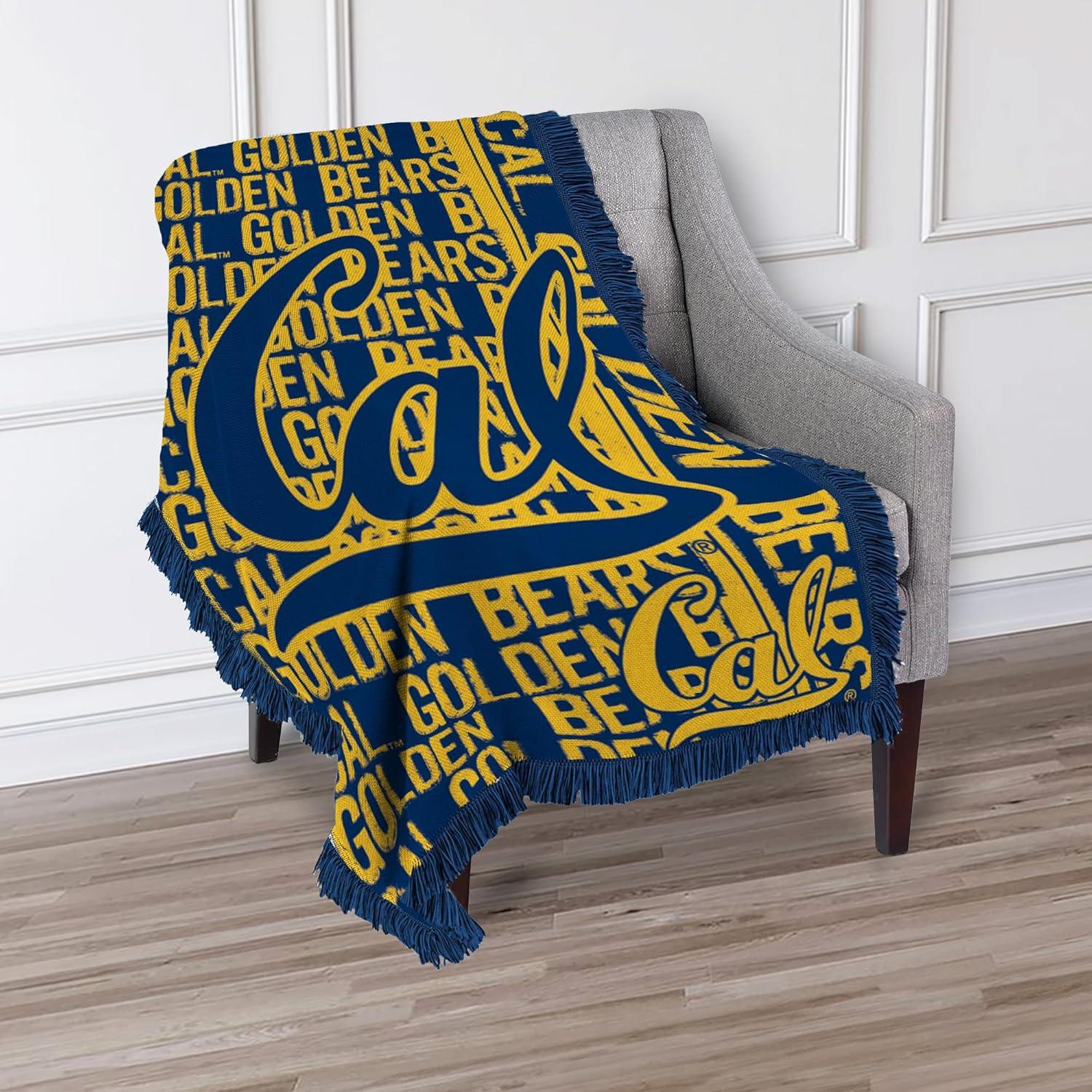 Northwest NCAA California Berkeley Jacquard Throw Blanket, College Sports Fan Decor, 46x60 Inches